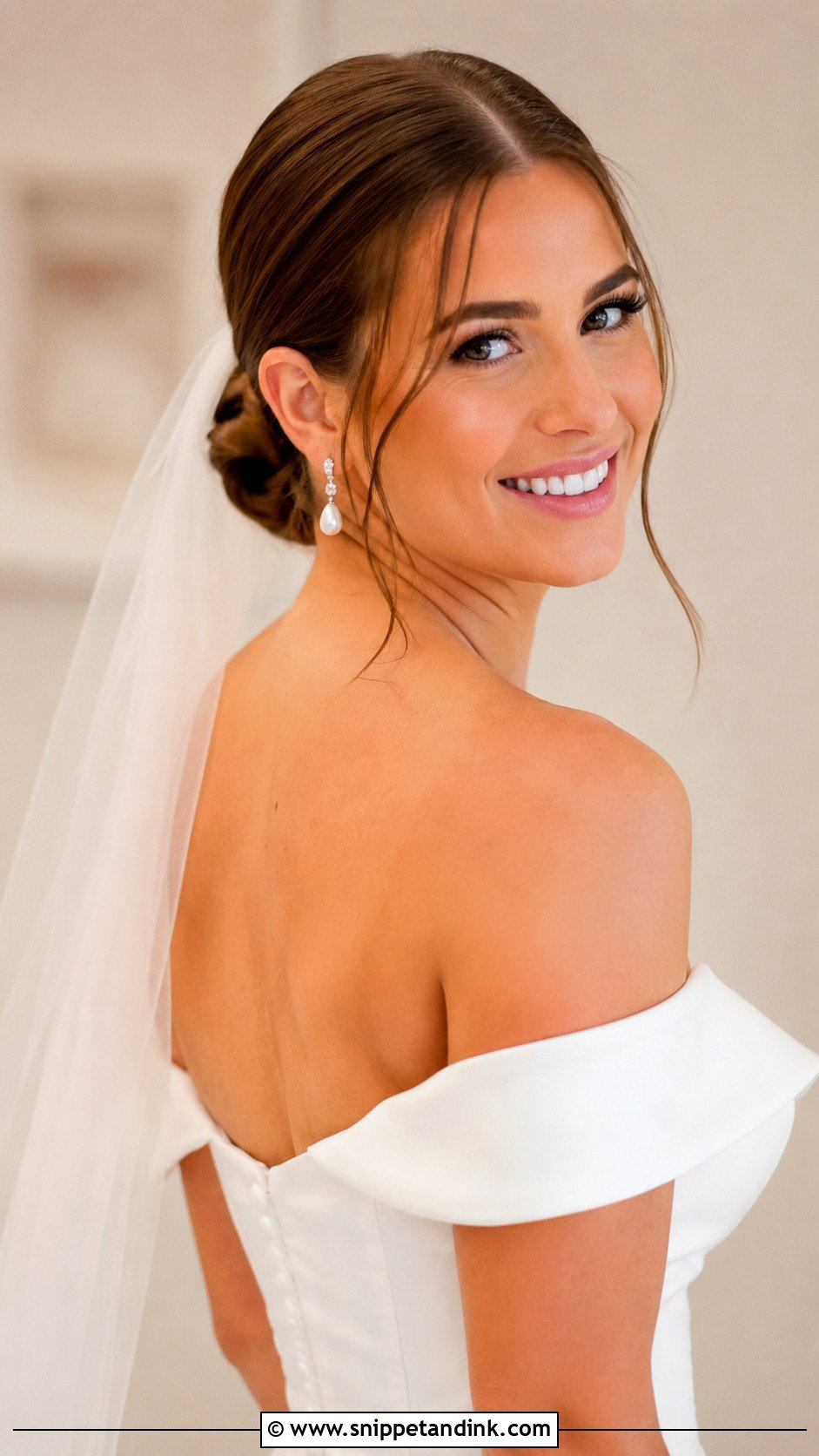 Low Bun With Straight Strands - Snippet and Ink - 25 Long Straight Hairstyles for Wedding