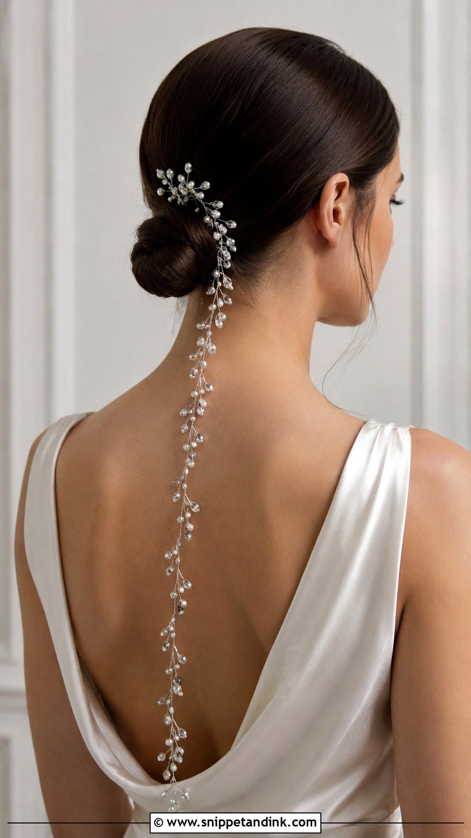 Low Bun With Trailing Hair Vine - Snippet and Ink - 20 Hair Vine Hairstyles