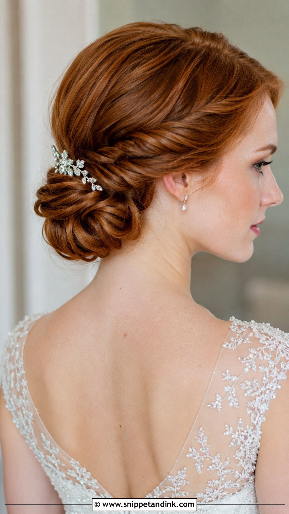 Low Bun With Twisted Sides - Snippet and Ink - 20 Low Wedding Updo Ideas