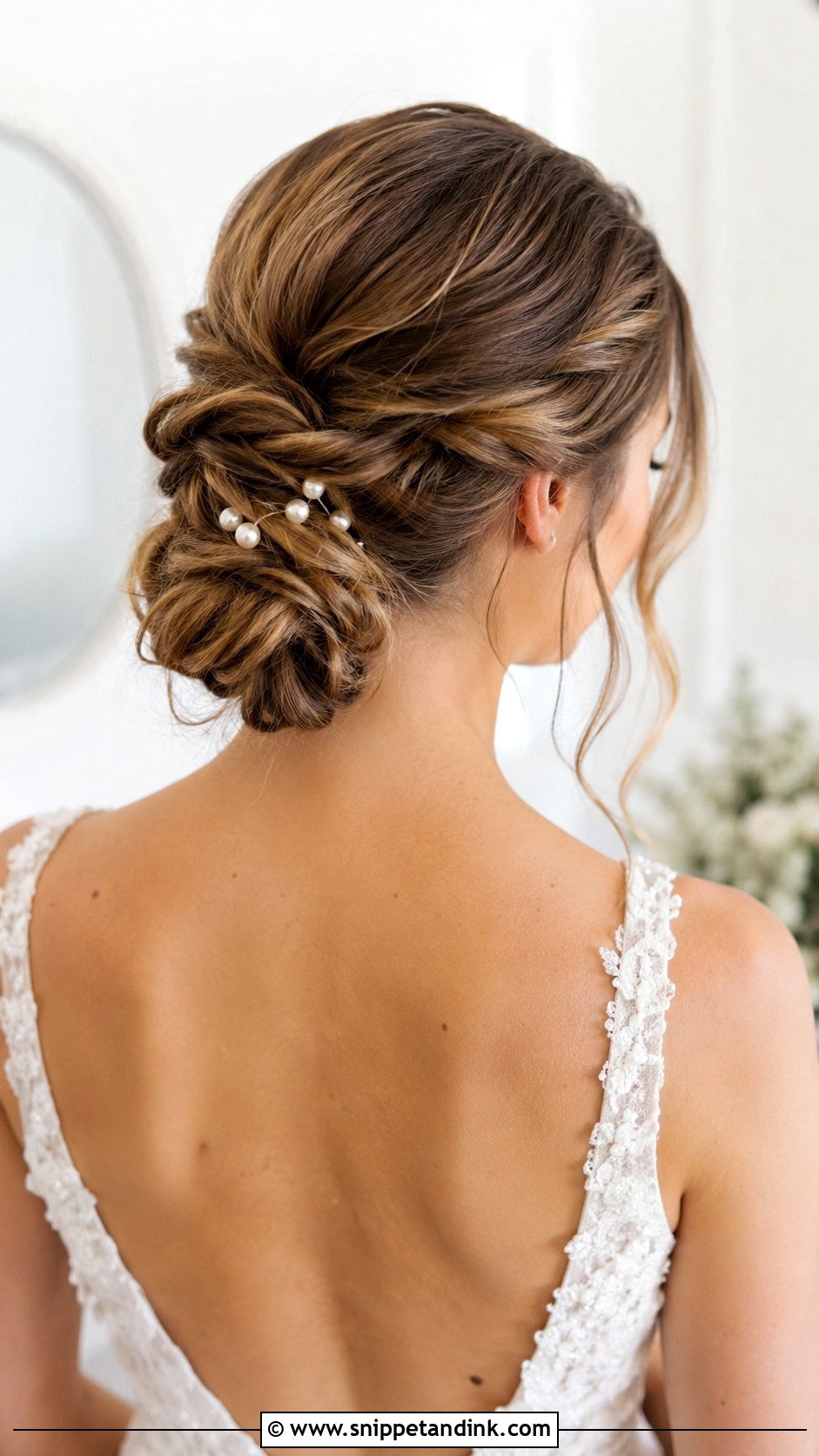 Low Bun With Twisted Sides - Snippet and Ink - 25 Low Bridal Bun Ideas
