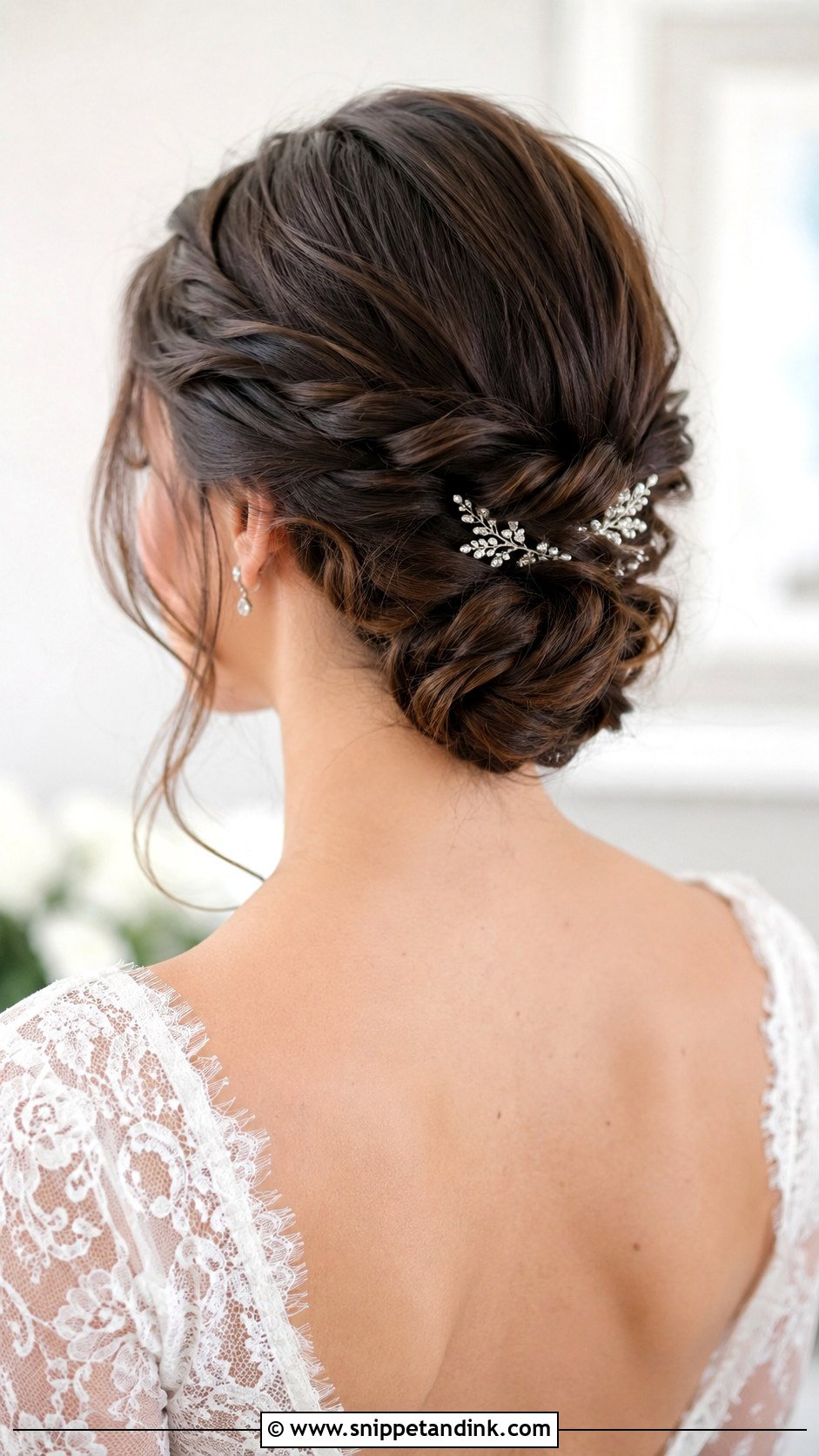 Low Bun With Twisted Sides - Snippet and Ink - 30 Low Updo Wedding Hair Ideas