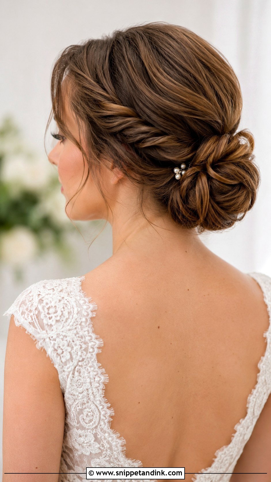 Low Bun With Twisted Sides - Snippet and Ink - 35 Low Bun Wedding Hair Ideas