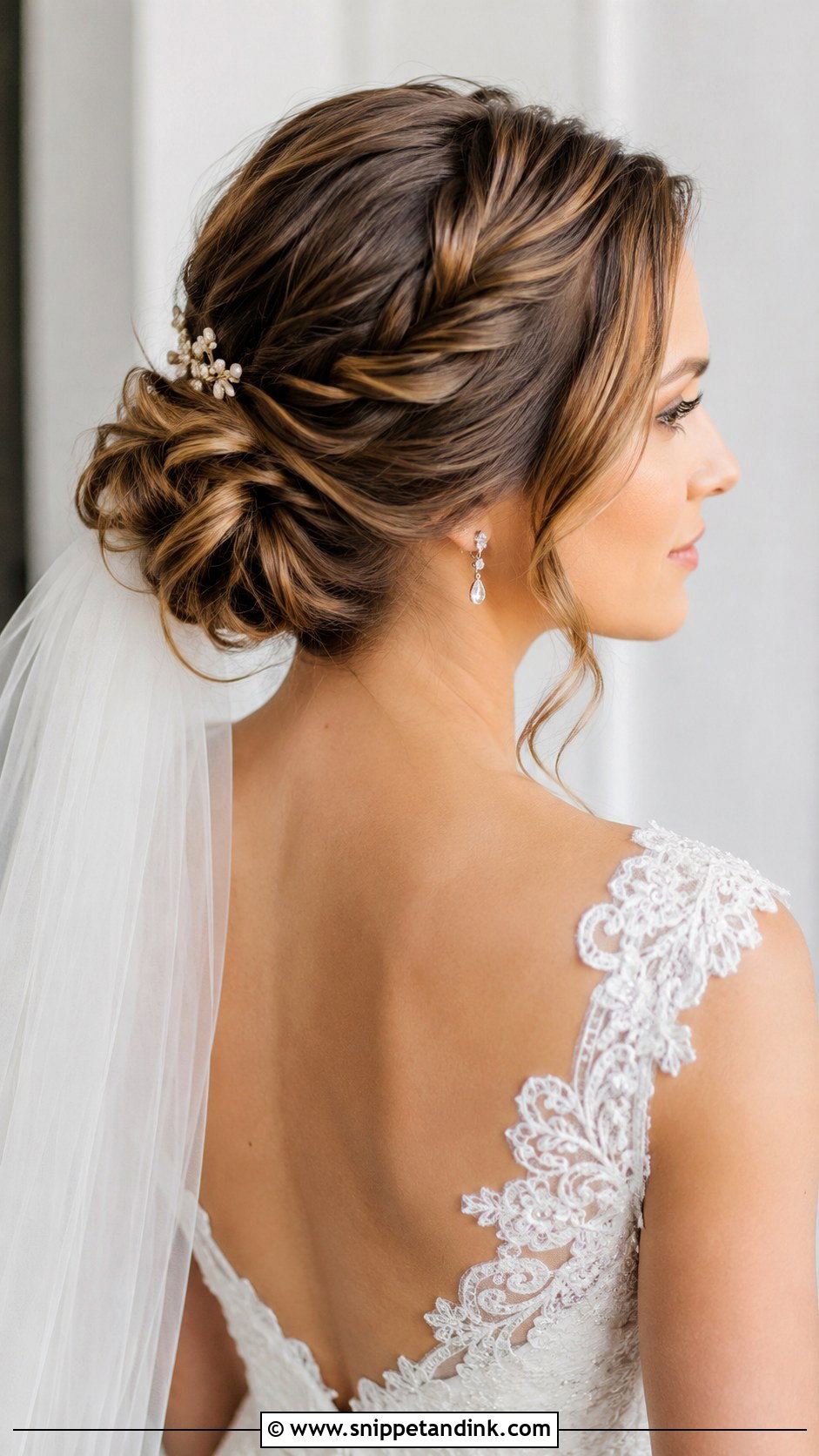 Low Bun With Twisted Sides - Snippet and Ink - 20 Low Bridal Updo Ideas