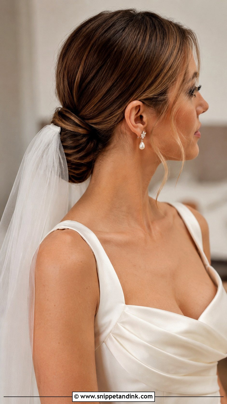 Low Bun With Veil - Snippet and Ink - 20 Hairstyles with Veil