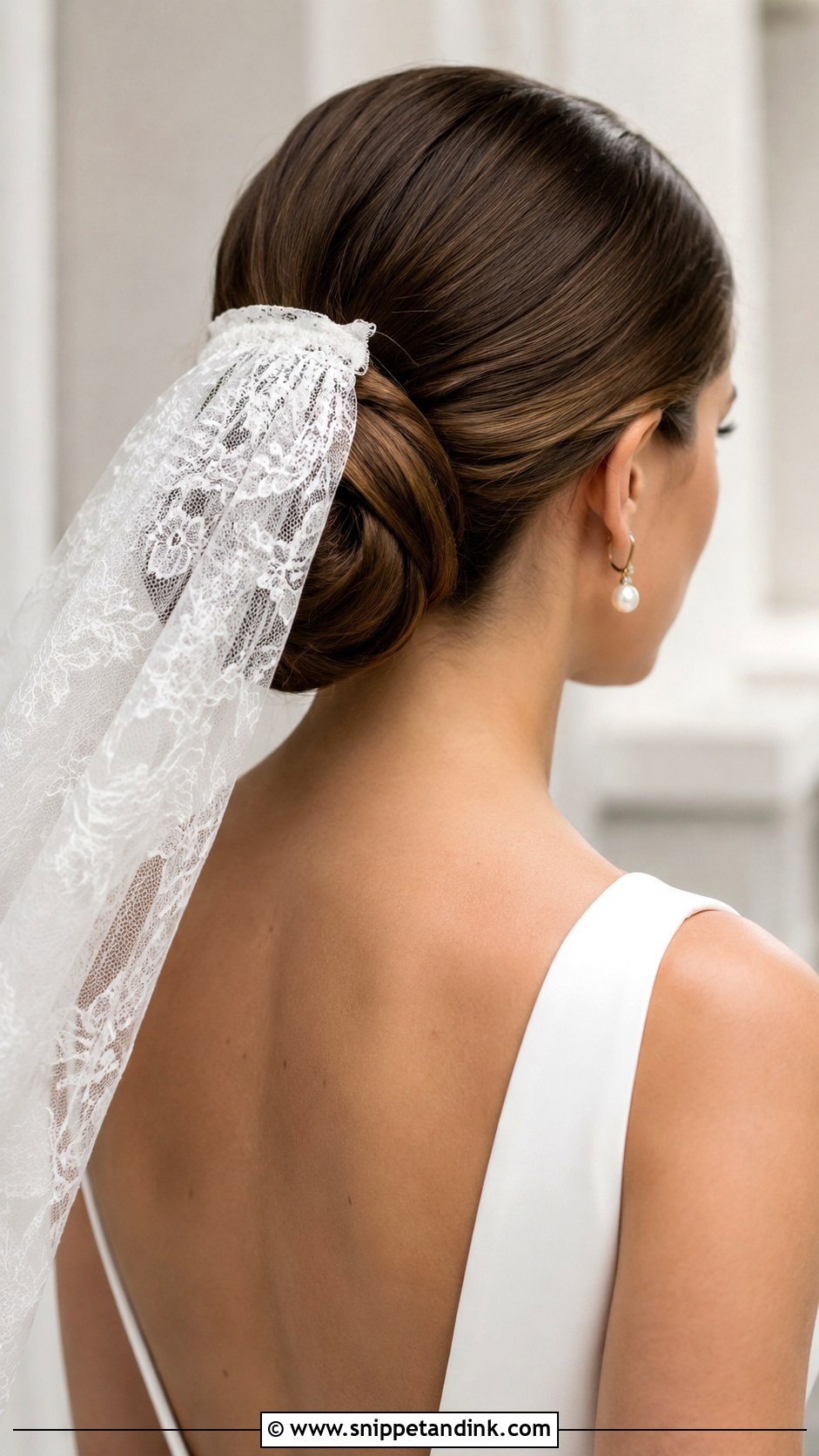 Low Bun With Veil - Snippet and Ink - 25 Low Bun Hairstyles Wedding