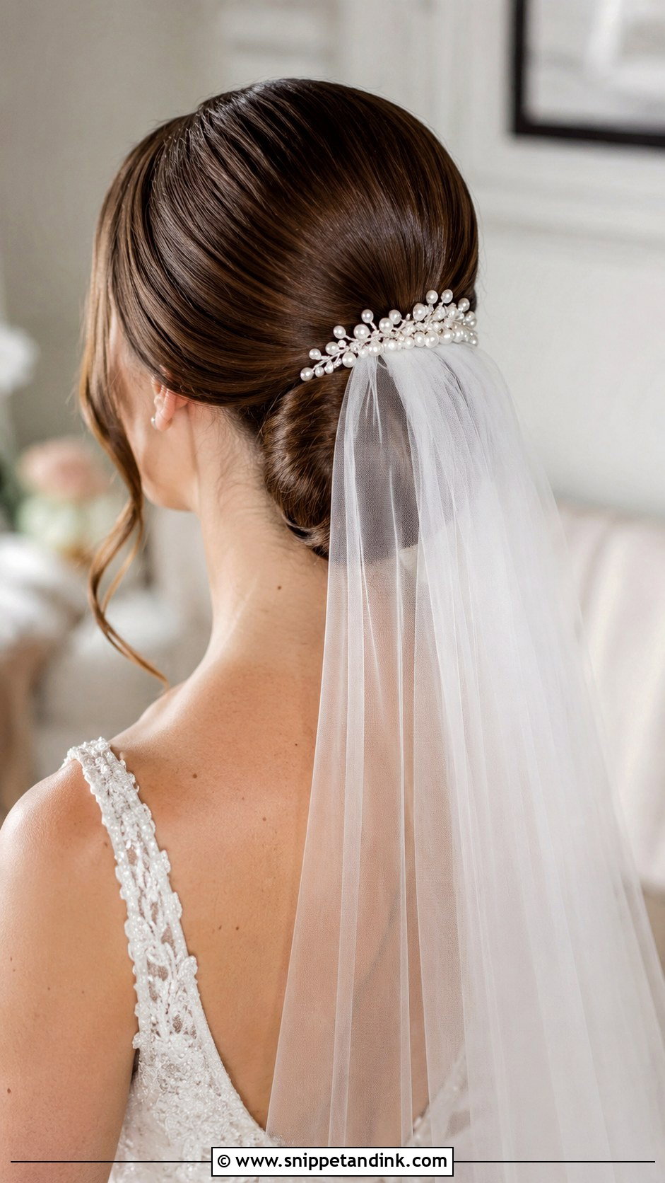 Low Bun With Veil - Snippet and Ink - 25 Wedding Buns