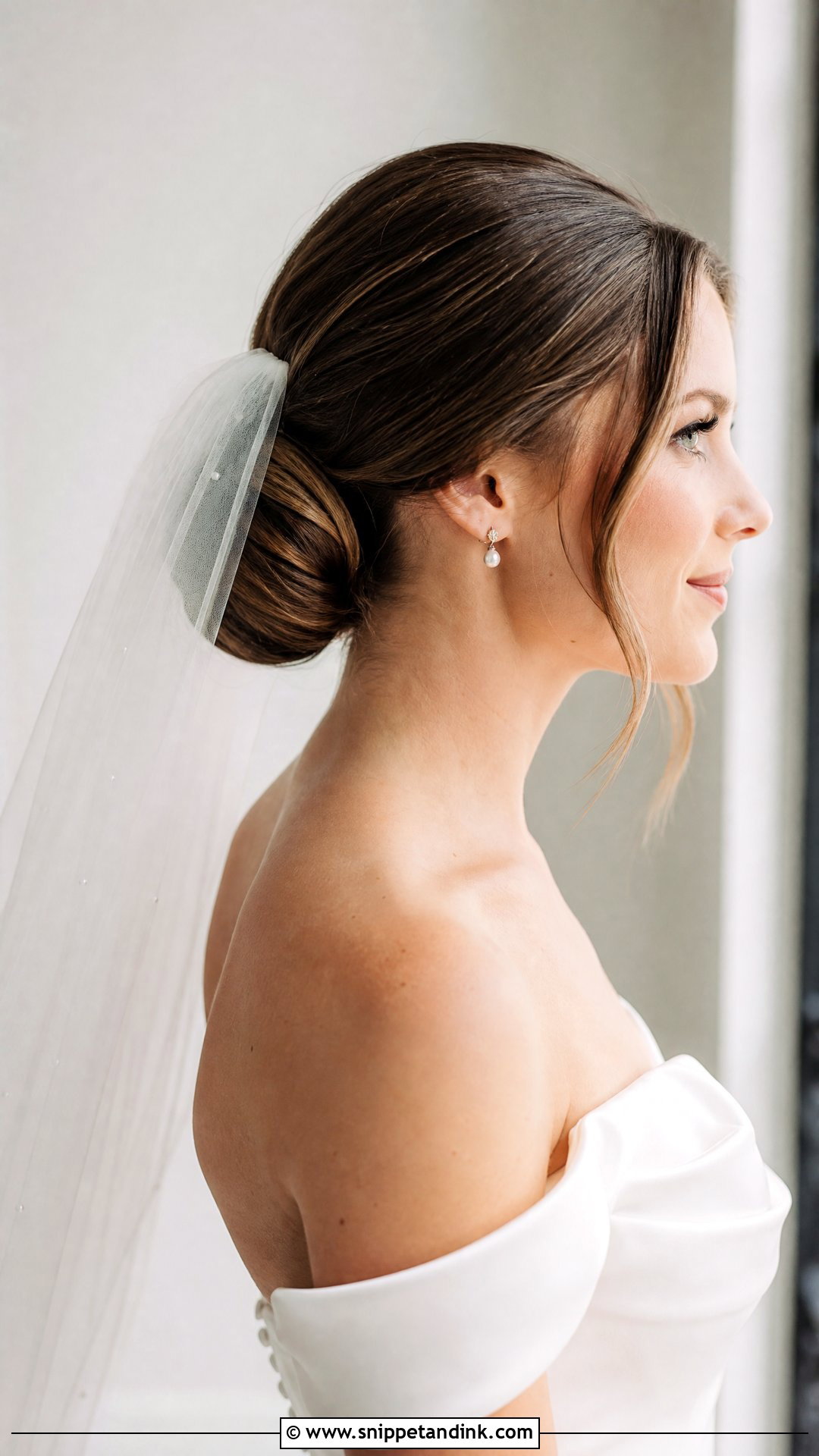 Low Bun With Veil Wedding Hairstyle - Snippet and Ink - 20 Traditional Wedding Hairstyles