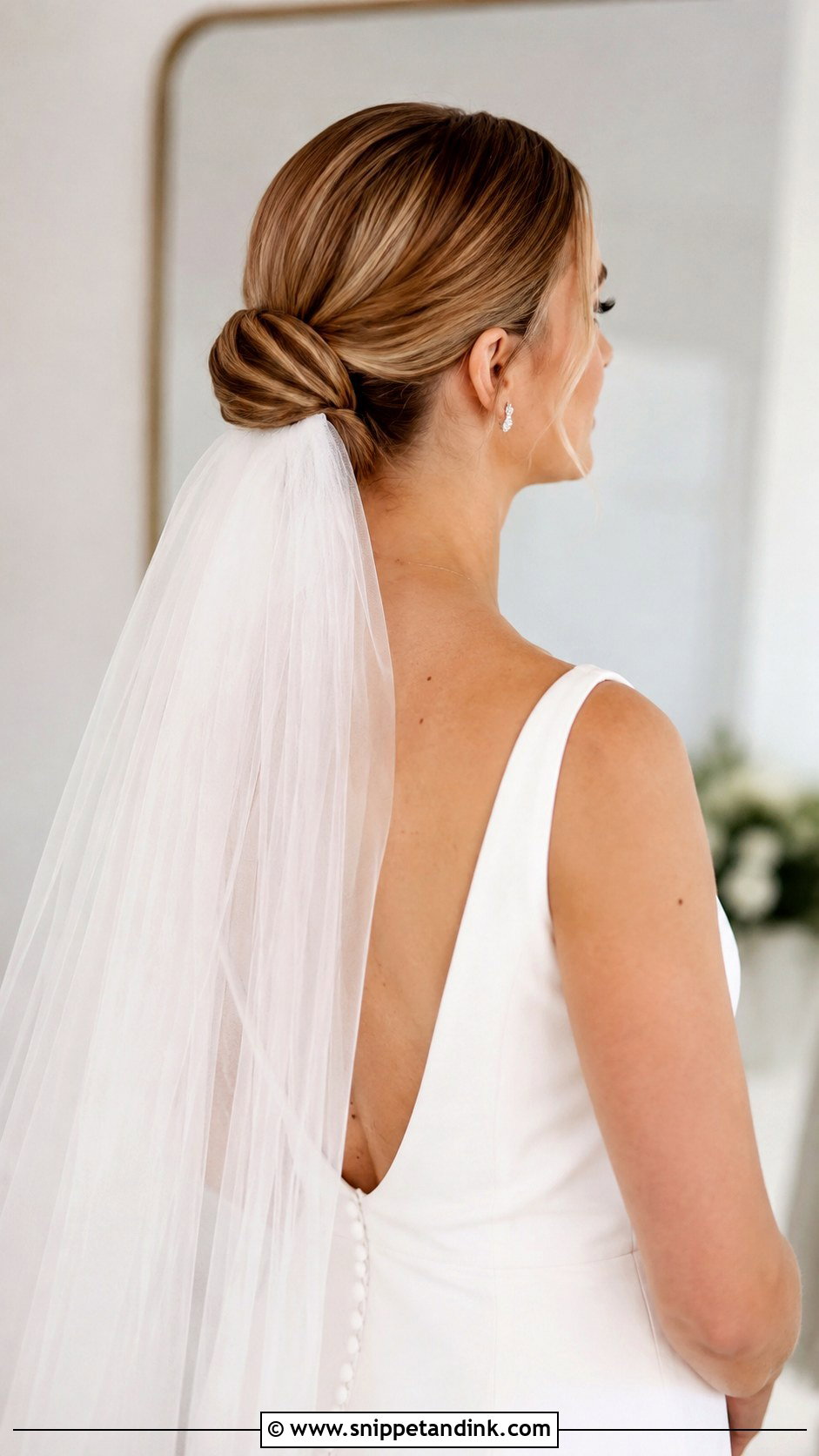 Low Bun With Veil - Snippet and Ink - 20 Hair Bun Styles Wedding