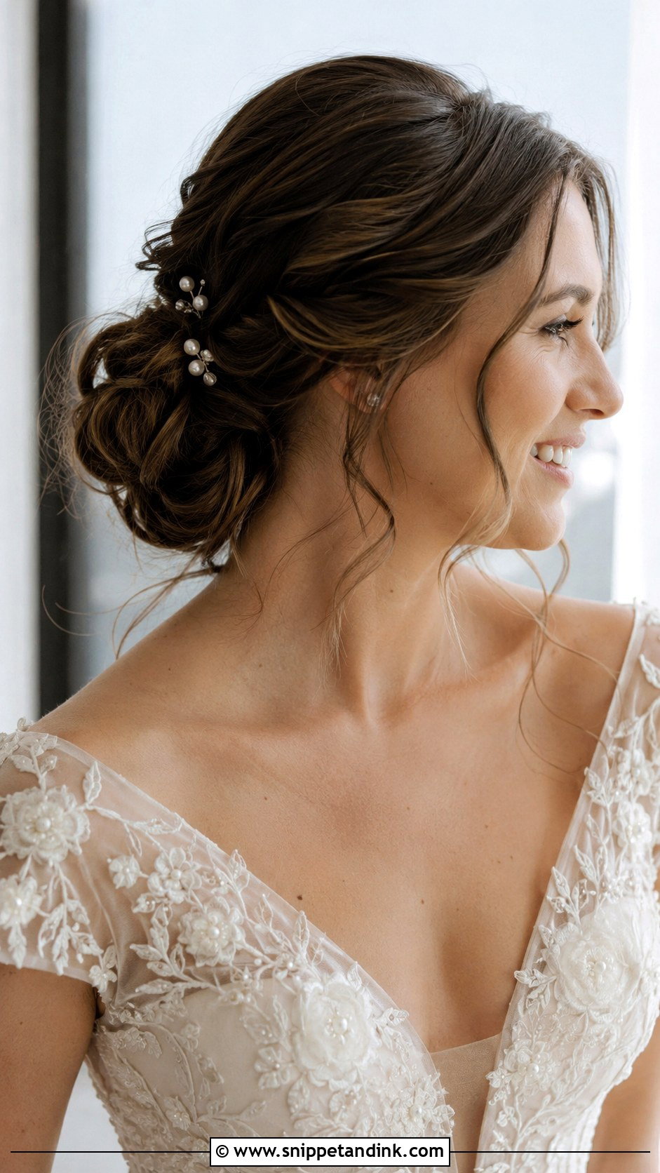 Low Bun With Wispy Tendrils - Snippet and Ink - 20 Kate Middleton Wedding Hair Ideas