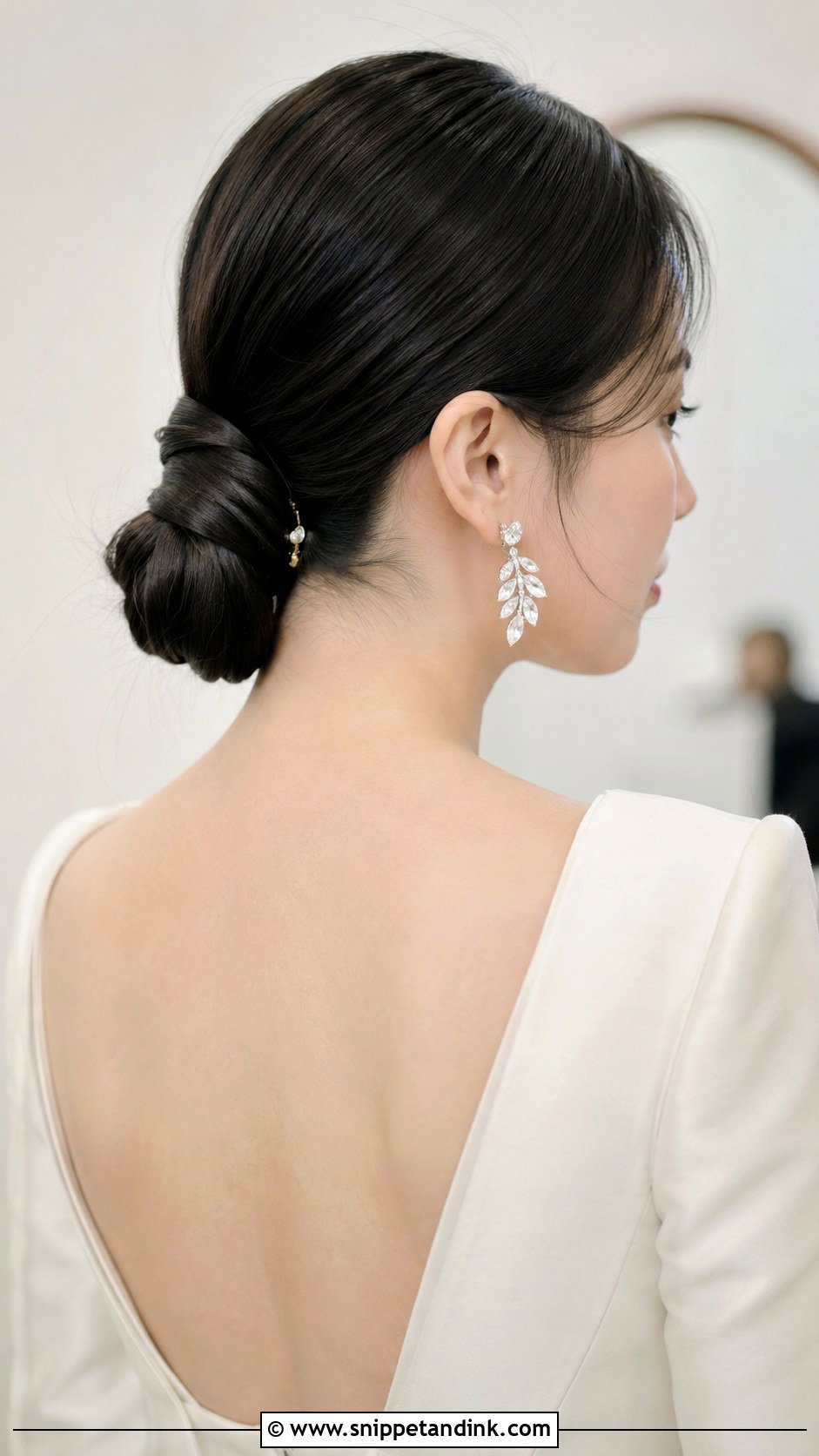 Low Bun With a Wrapped Twist - Snippet and Ink - 20 Cute Wedding Hairstyles for Short Hair