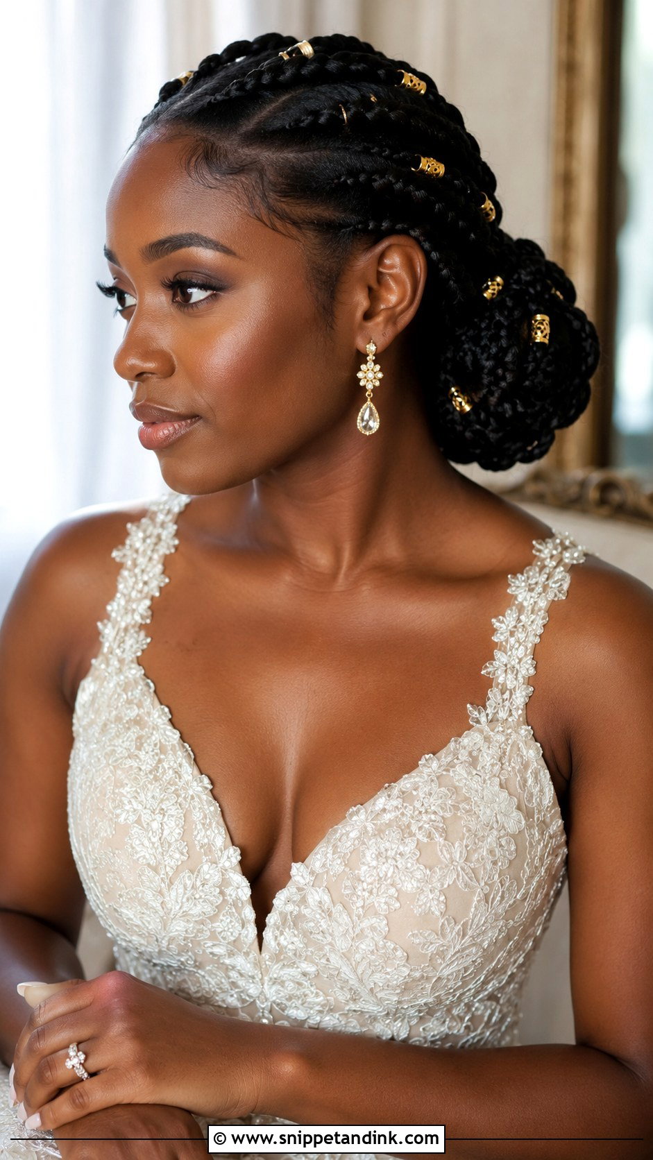 Low Bun for Black Brides - Snippet and Ink - 20 Low Bridal Updo Ideas