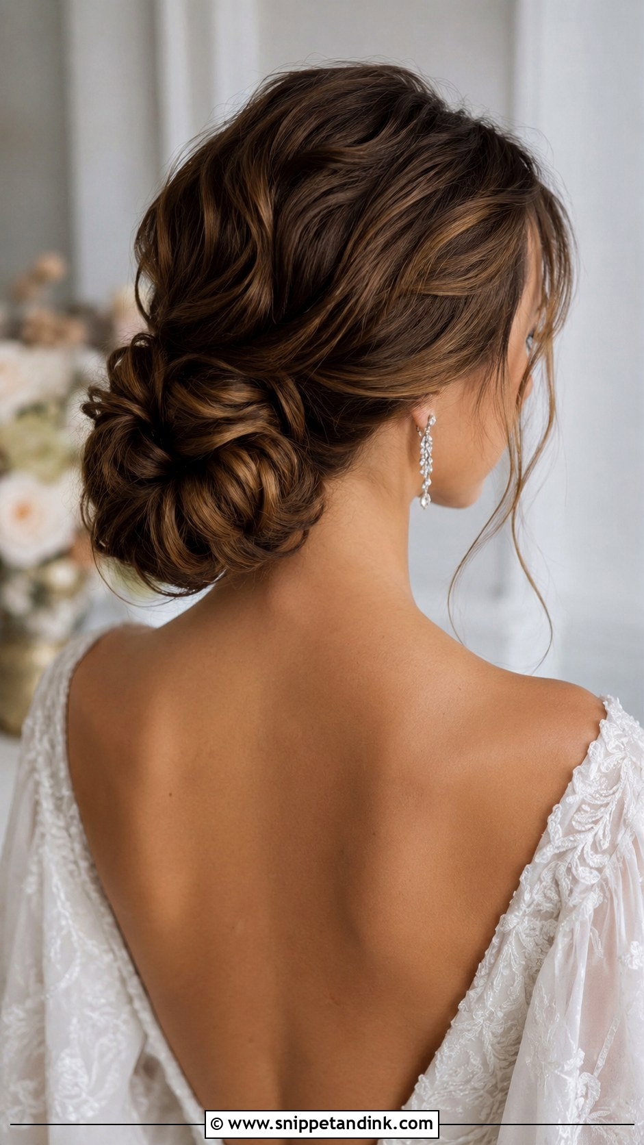 Low Bun for Long Hair Bride - Snippet and Ink - 35 Bun Hairstyles for Wedding