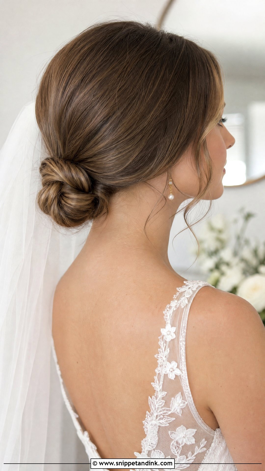 Low Bun for Short Hair - Snippet and Ink - 20 Wedding Hairstyle Shorthair Ideas
