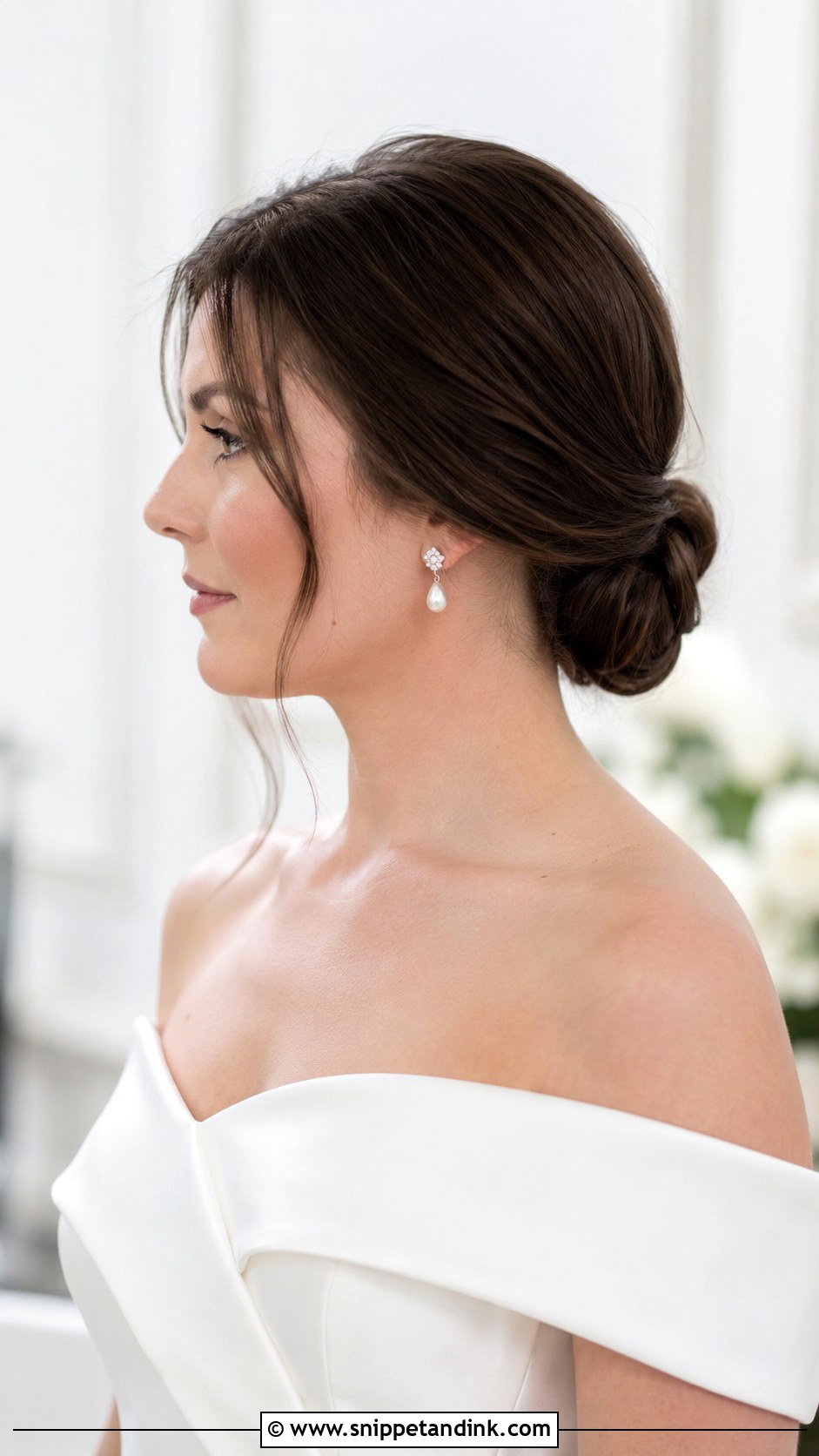 Low Bun for Short Hair - Snippet and Ink - 25 Short Hair Styles for Wedding