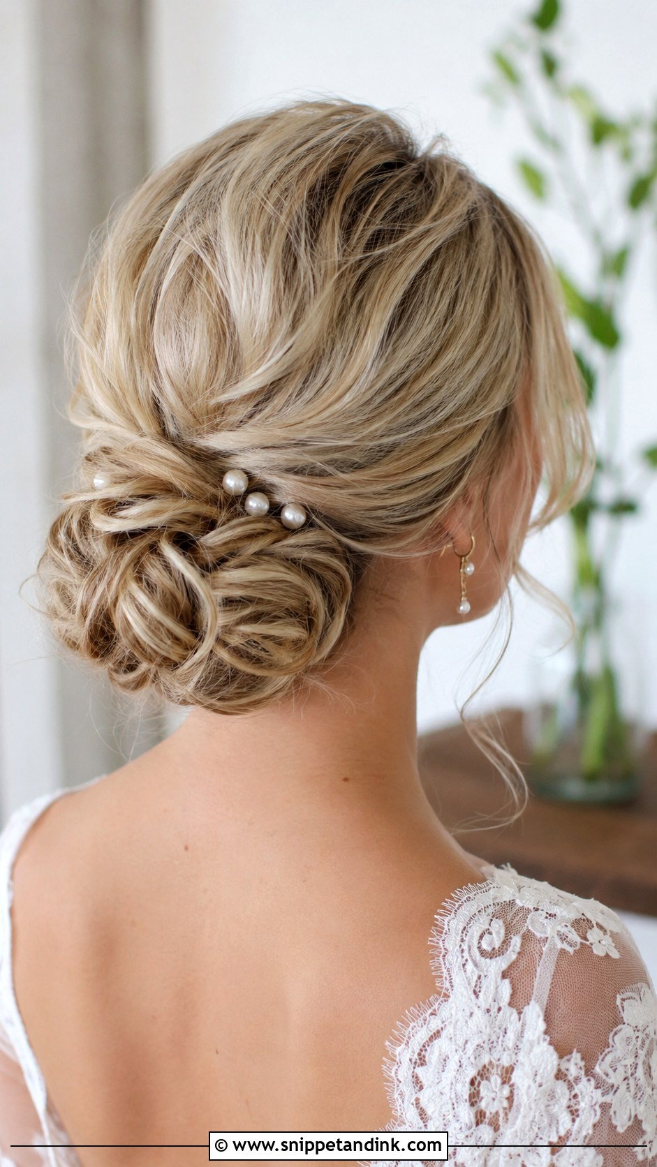 Low Bun for Thin Hair - Snippet and Ink - 25 Loose Low Bun Wedding Hair Ideas