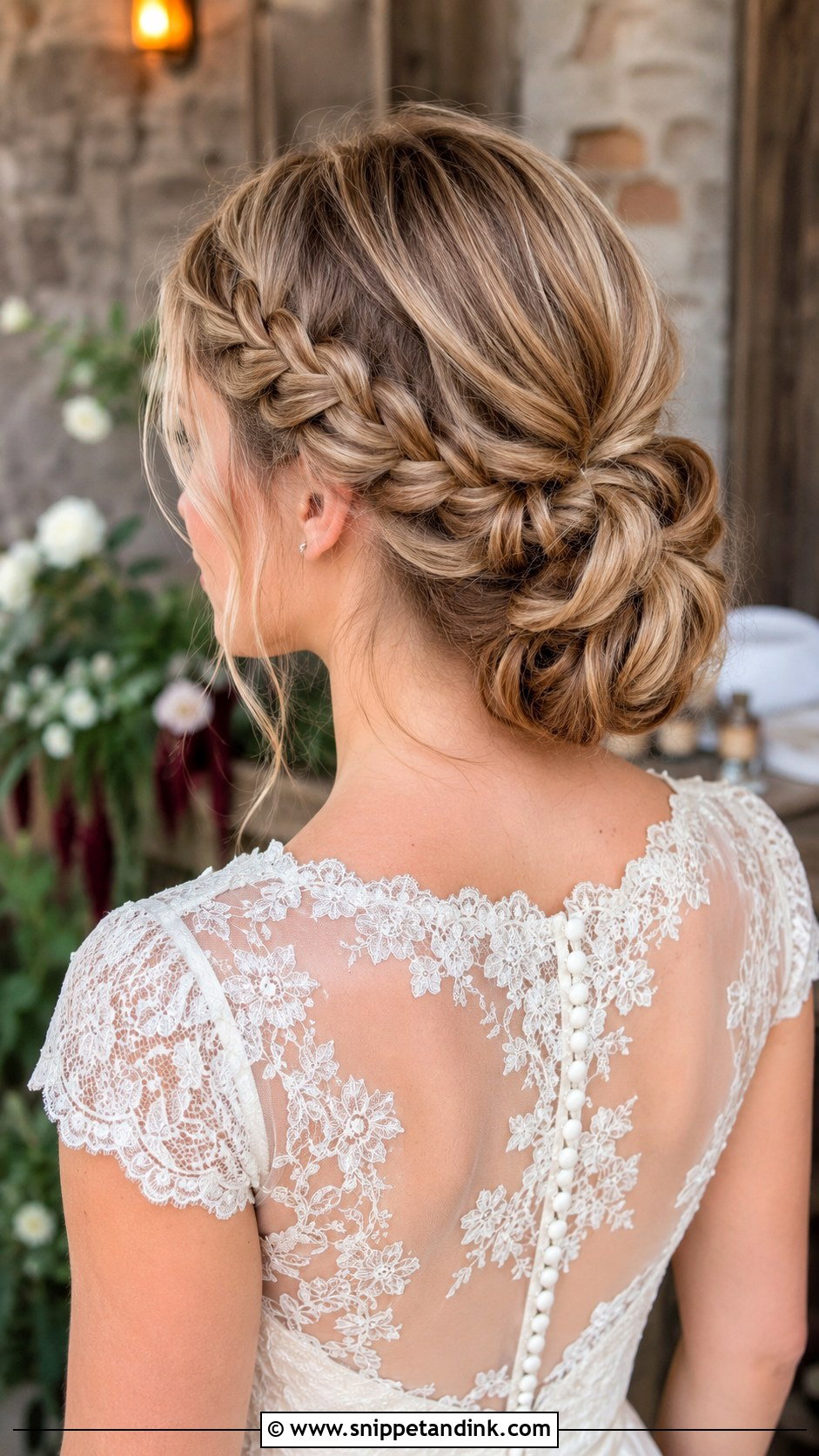 Low Bun with Braided Accent - Snippet and Ink - 25 Simple Hairstyles for Wedding Guest