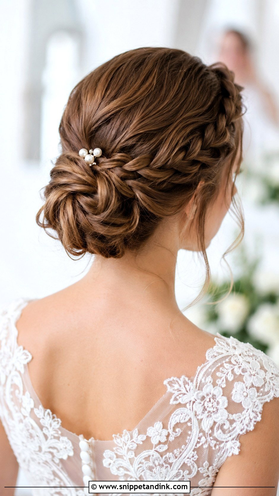 Low Bun with Braided Detail - Snippet and Ink - 30 Updo Hairstyles for Wedding