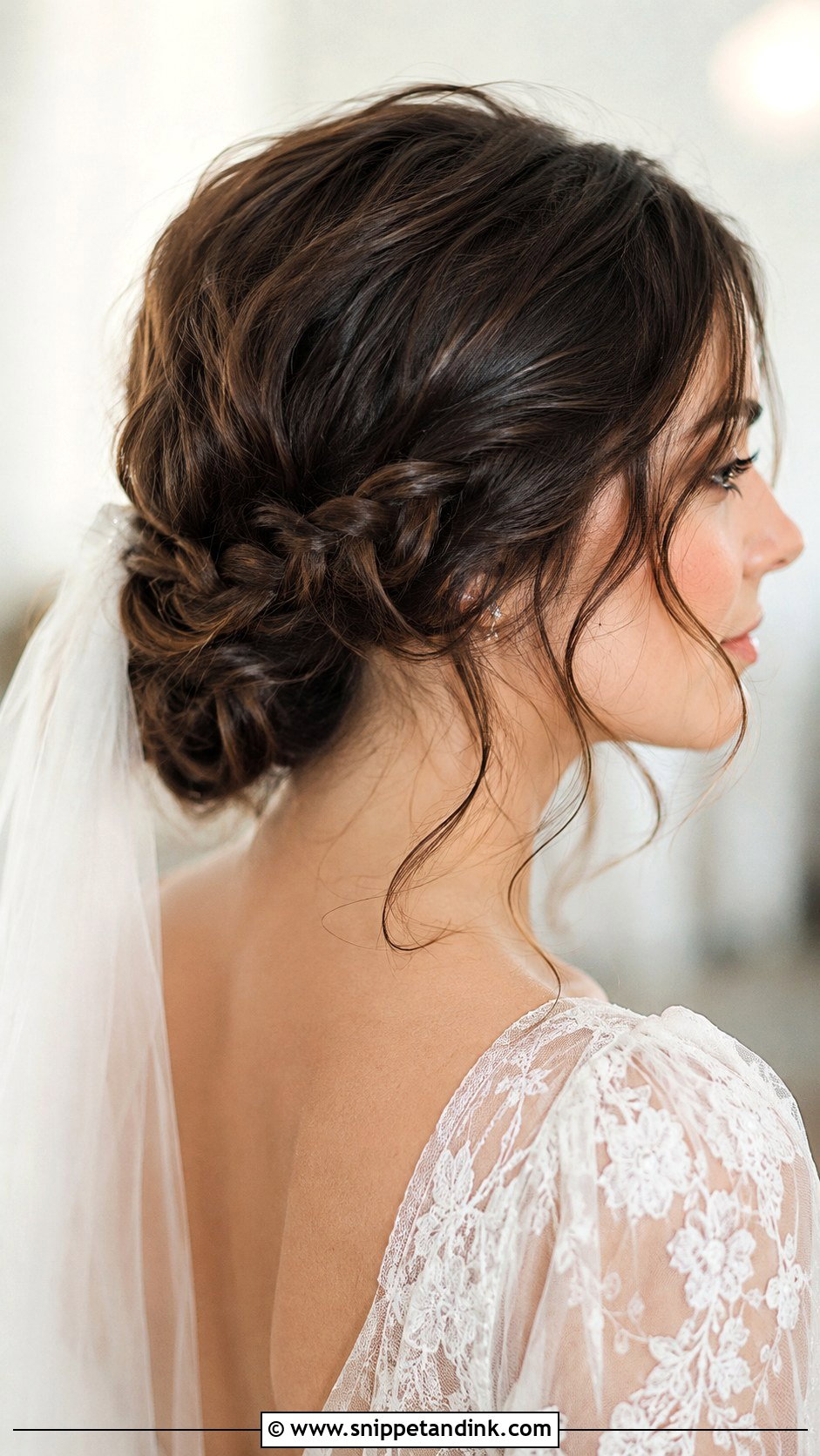Low Bun with Braided Detail - Snippet and Ink - 30 Wedding Hair Styles