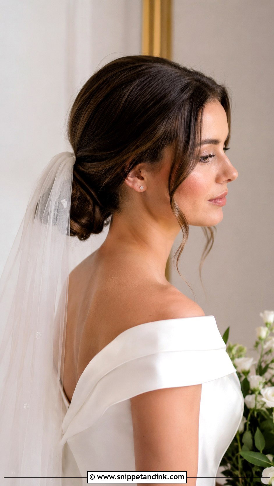 Low Bun with Veil for Wedding - Snippet and Ink - 25 Cute Hairstyles for Wedding