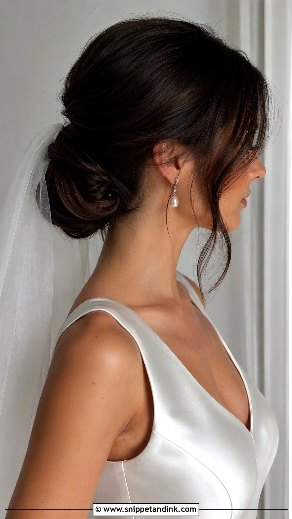 Low Chignon Bridal Hairstyle - Snippet and Ink - 20 Trending Bridal Hairstyles