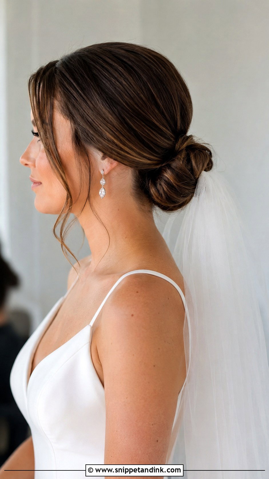 Low Chignon Bridal Hairstyle - Snippet and Ink - 25 Classy Bridal Hair Ideas