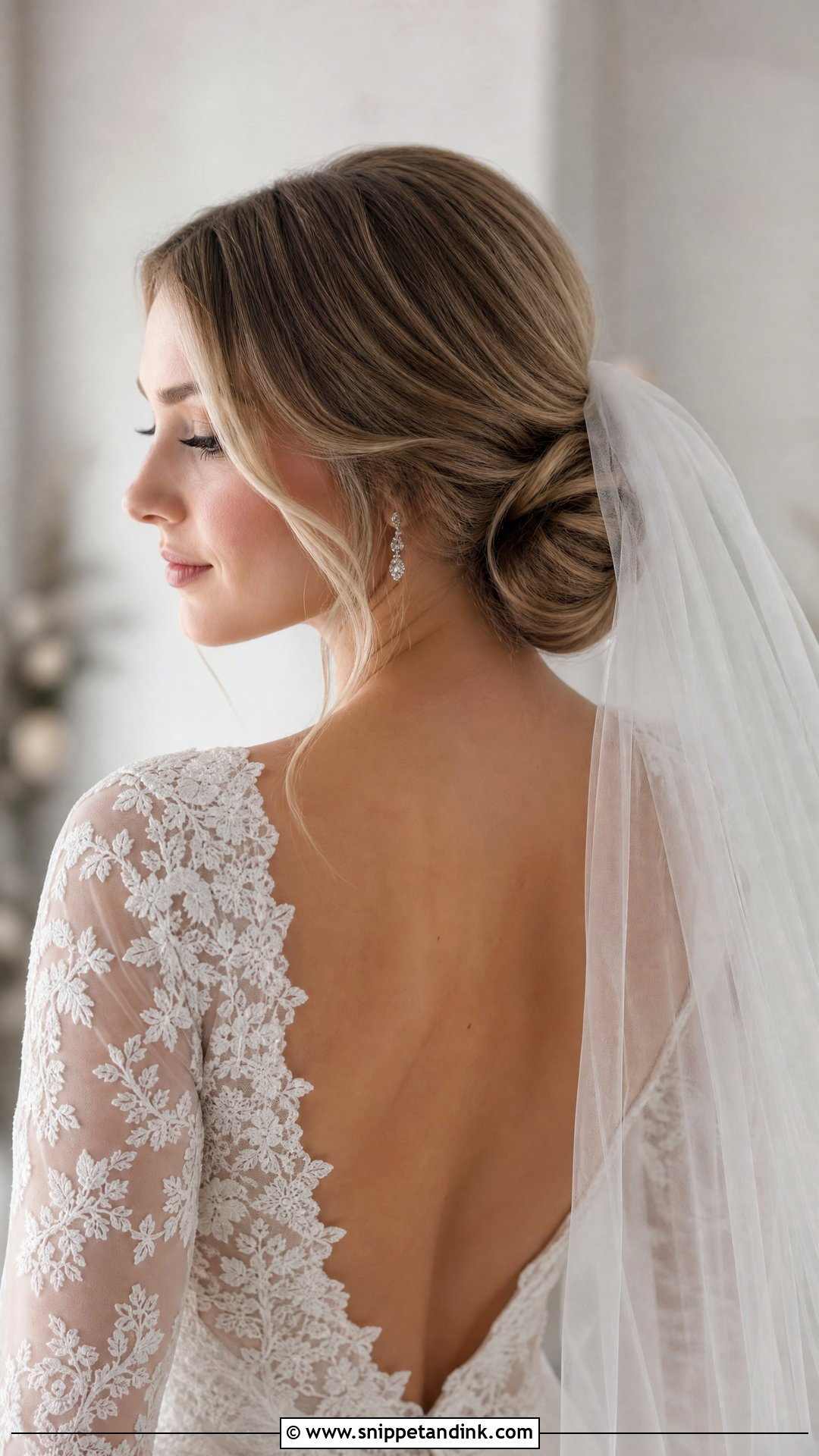 Low Chignon Bridal Hairstyle For Long Face - Snippet and Ink - 15 Bridal Hairstyles for Long Face