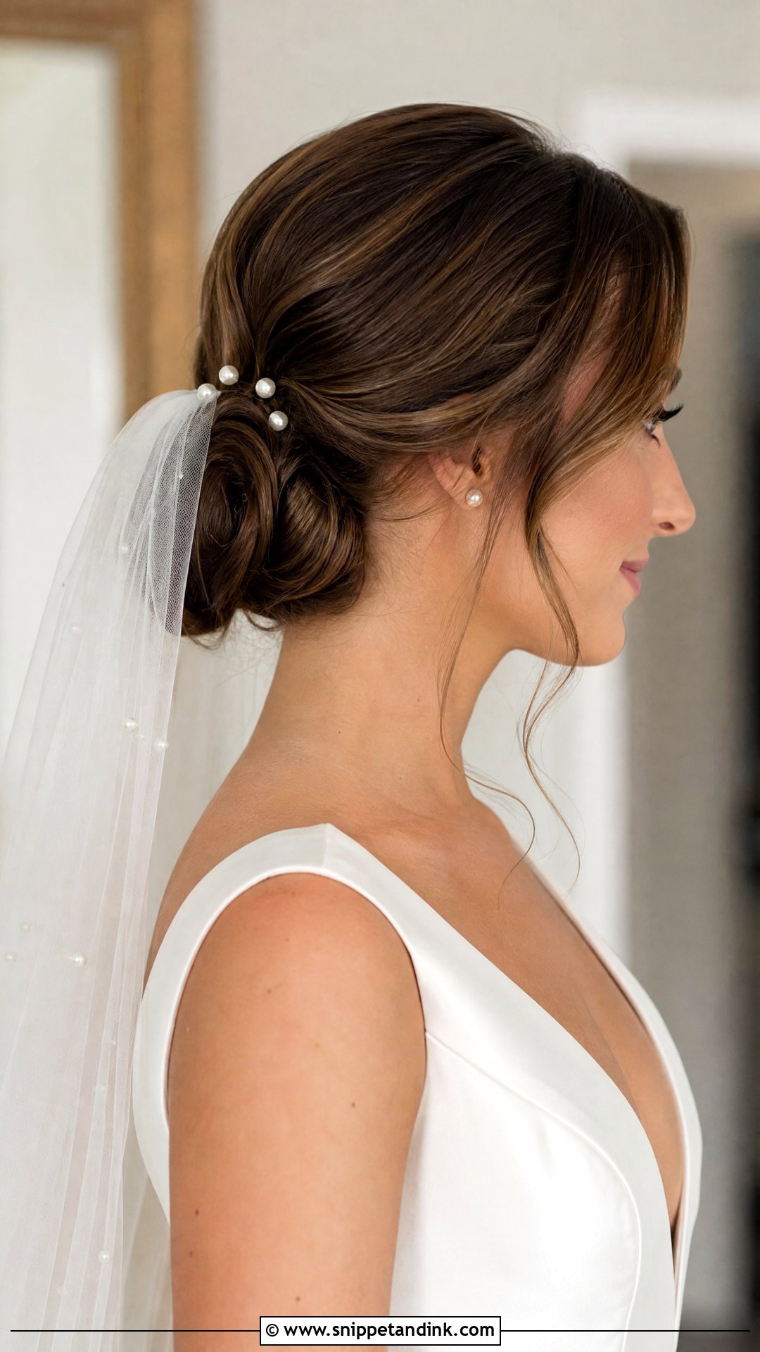 Low Chignon Bridal Hairstyle - Snippet and Ink - 15 Classy Bridal Hairstyles