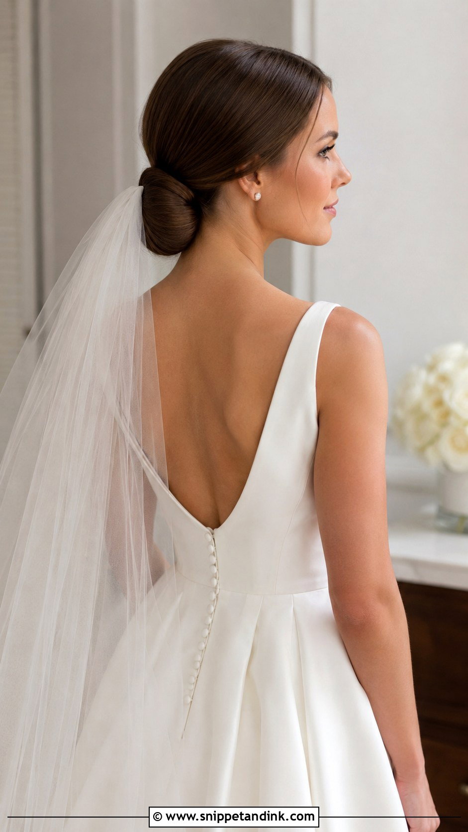Low Chignon Bridal Updo - Snippet and Ink - 35 Bride Hairstyles