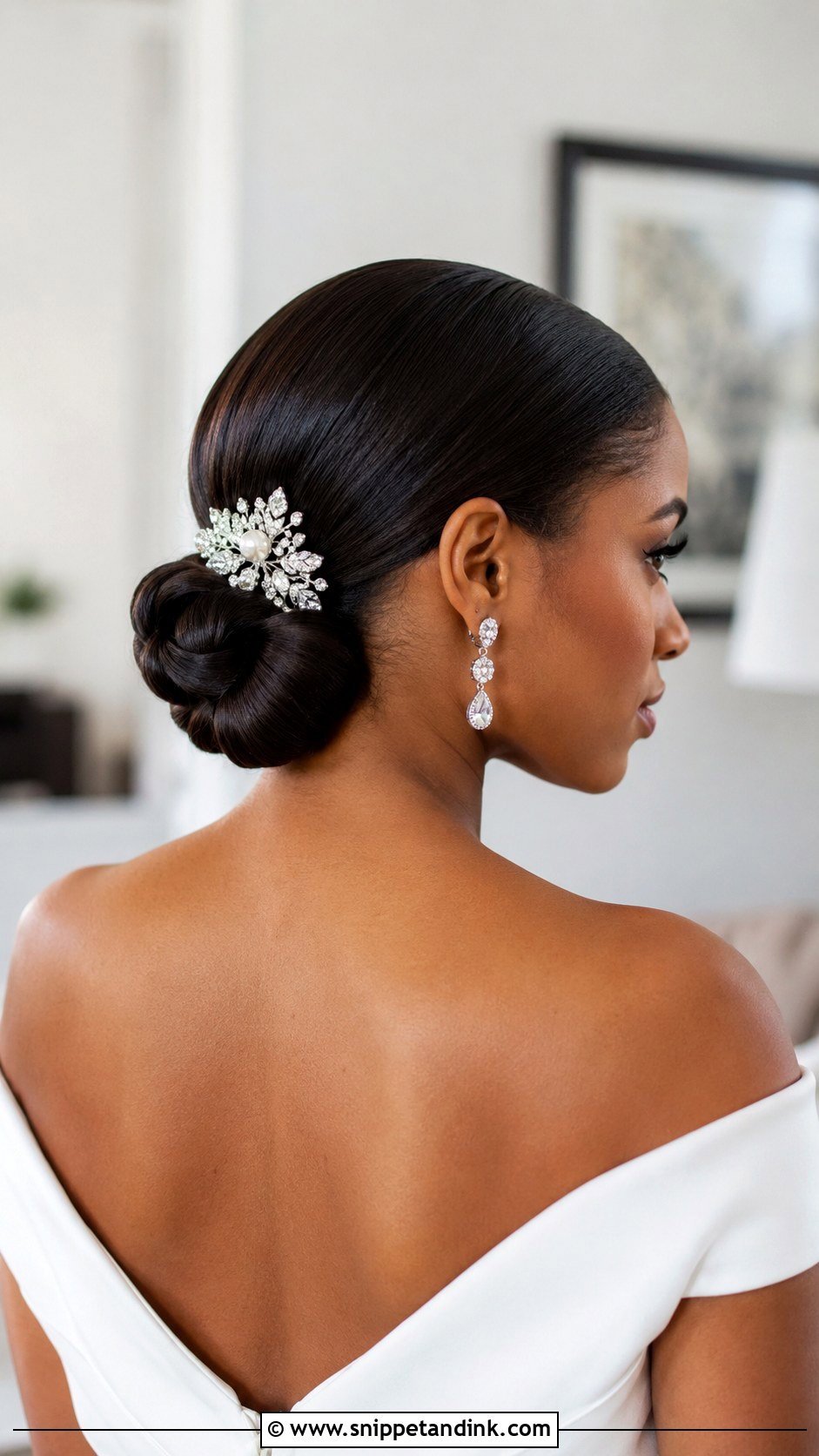 Low Chignon Bridal Updo - Snippet and Ink - 20 Updo Wedding Hairstyles for Black Women