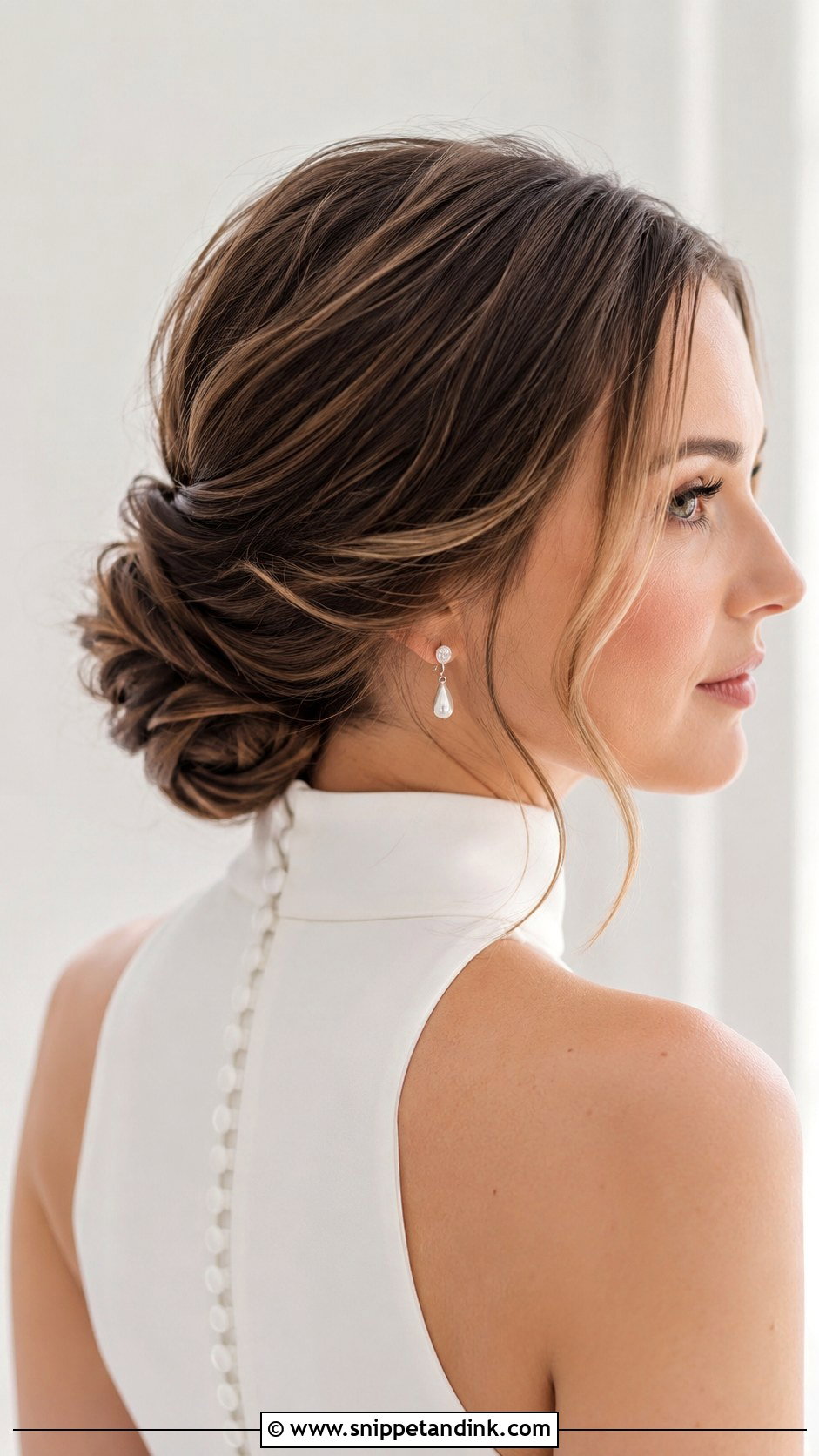 Low Chignon Bridal Updo for Long Hair - Snippet and Ink - 20 Long Hairstyle for Wedding Ideas