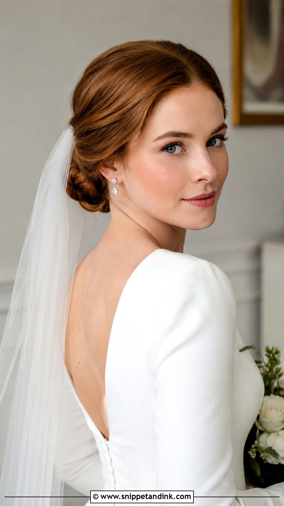 Low Chignon Bride Hair - Snippet and Ink - 20 Low Bun Bride Hair Ideas