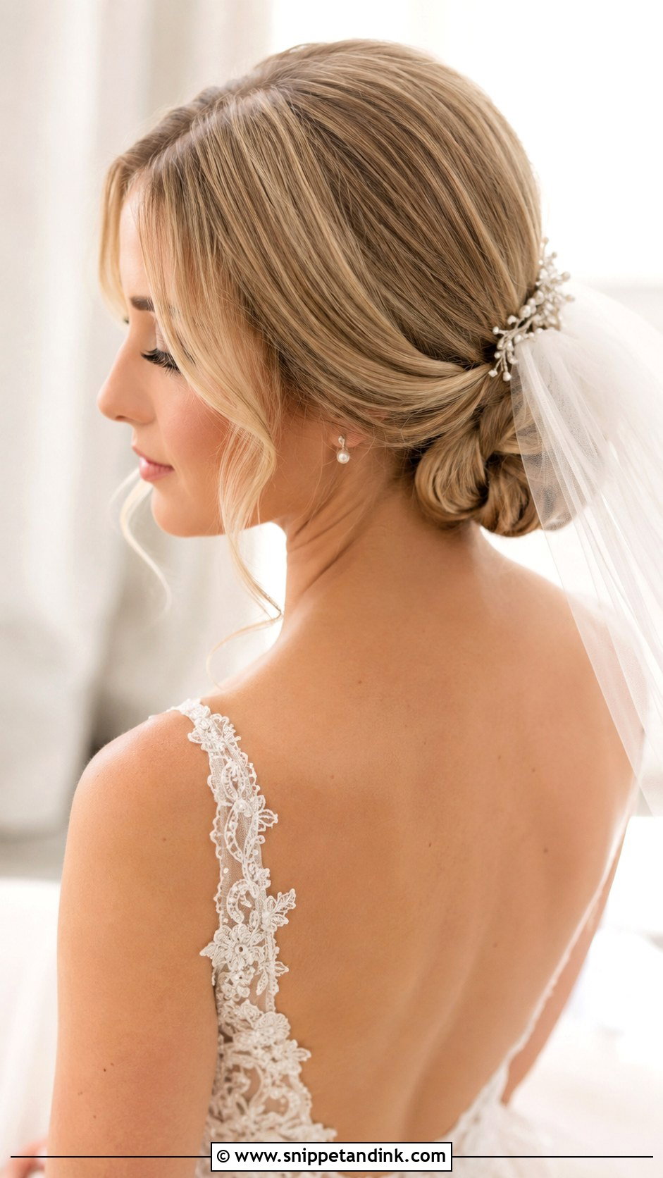 Low Chignon Bride Updo For Long Hair - Snippet and Ink - 20 Bride Updo Hairstyles for Long Hair