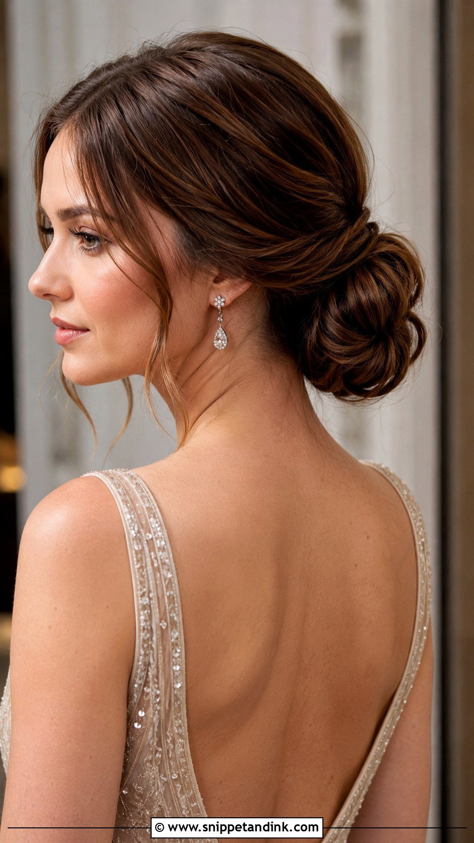 Low Chignon Bun - Snippet and Ink - 25 Hairstyle for Wedding Function Ideas