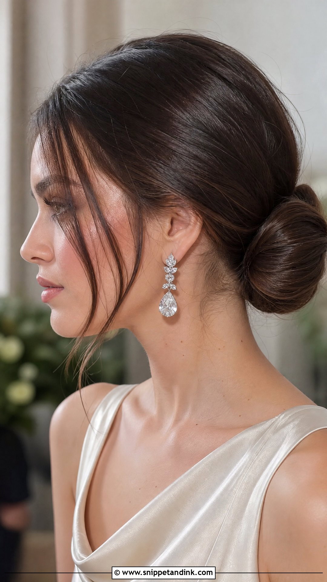 Low Chignon Bun - Snippet and Ink - 30 Medium Wedding Guest Hairstyles