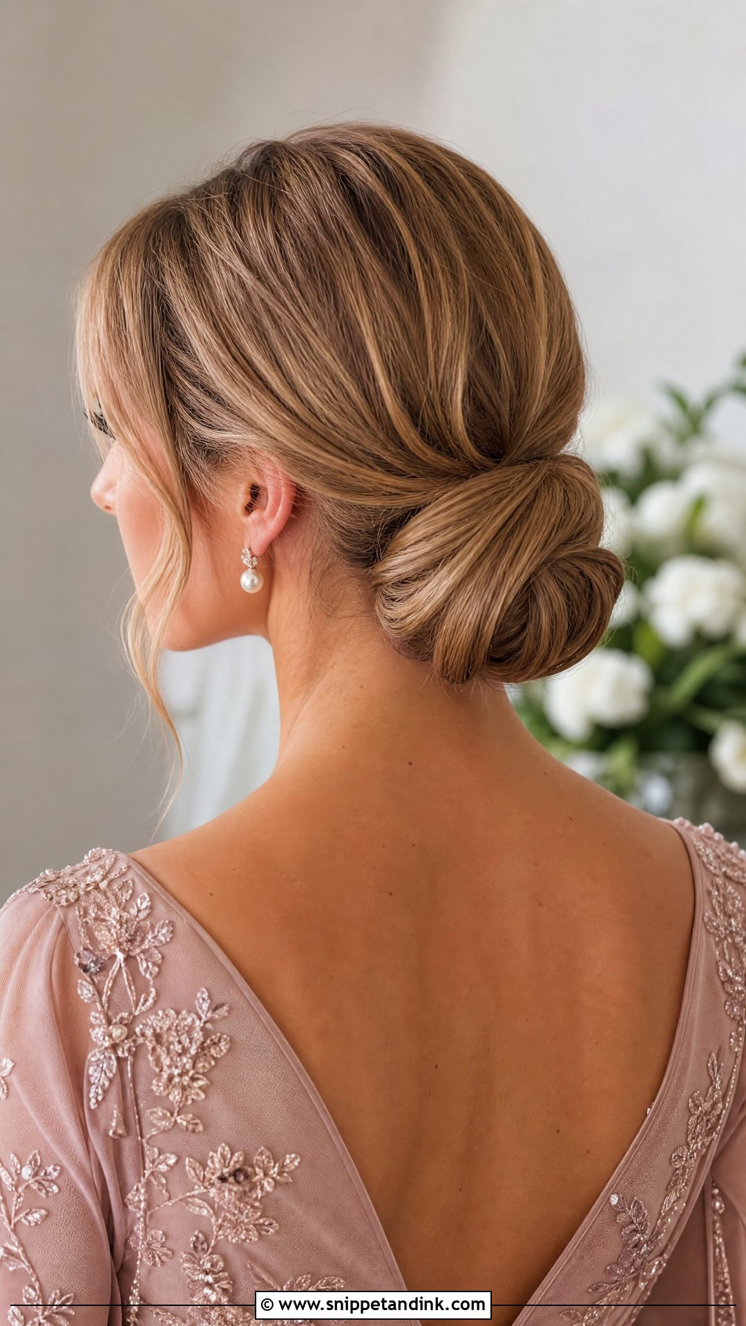 Low Chignon Bun - Snippet and Ink - 20 Mother of the Bride Updo Hairstyles