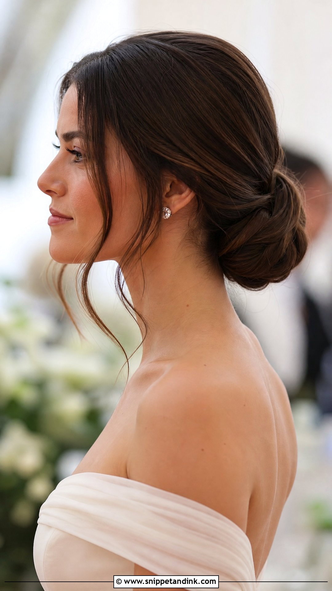 Low Chignon Bun - Snippet and Ink - 20 Wedding Guest Long Hairstyles
