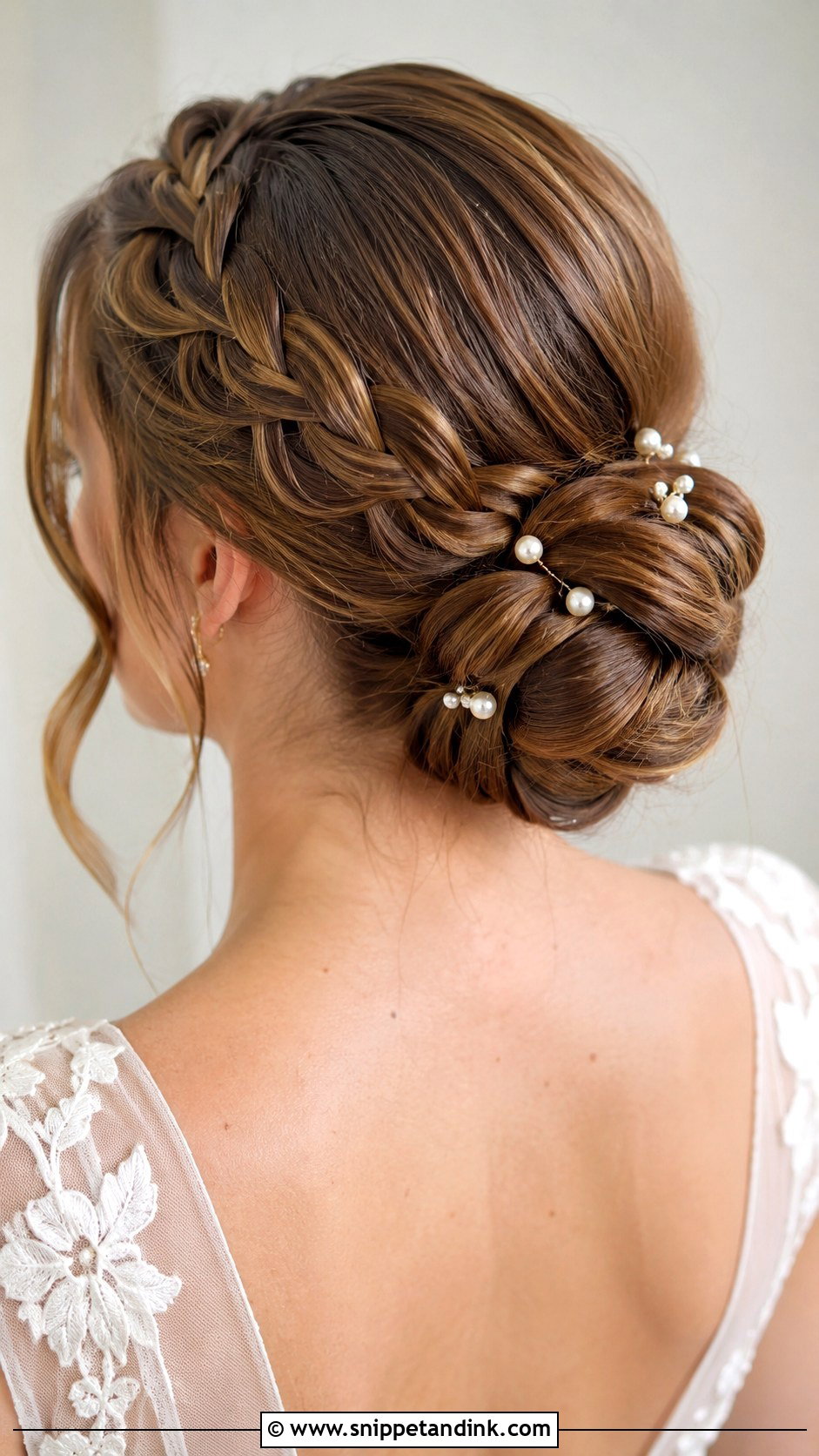 Low Chignon Bun Wedding Hairstyle - Snippet and Ink - 25 Slick Bun Wedding Hairstyles