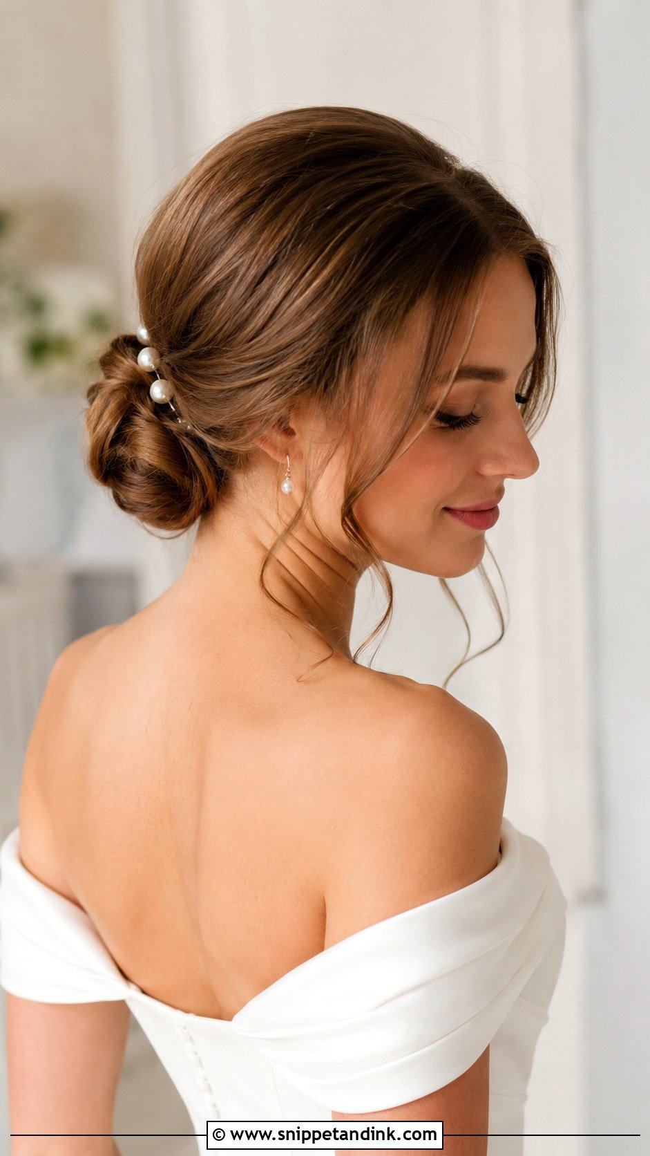 Low Chignon Bun for Brides - Snippet and Ink - 30 Timeless Bridal Hair Ideas
