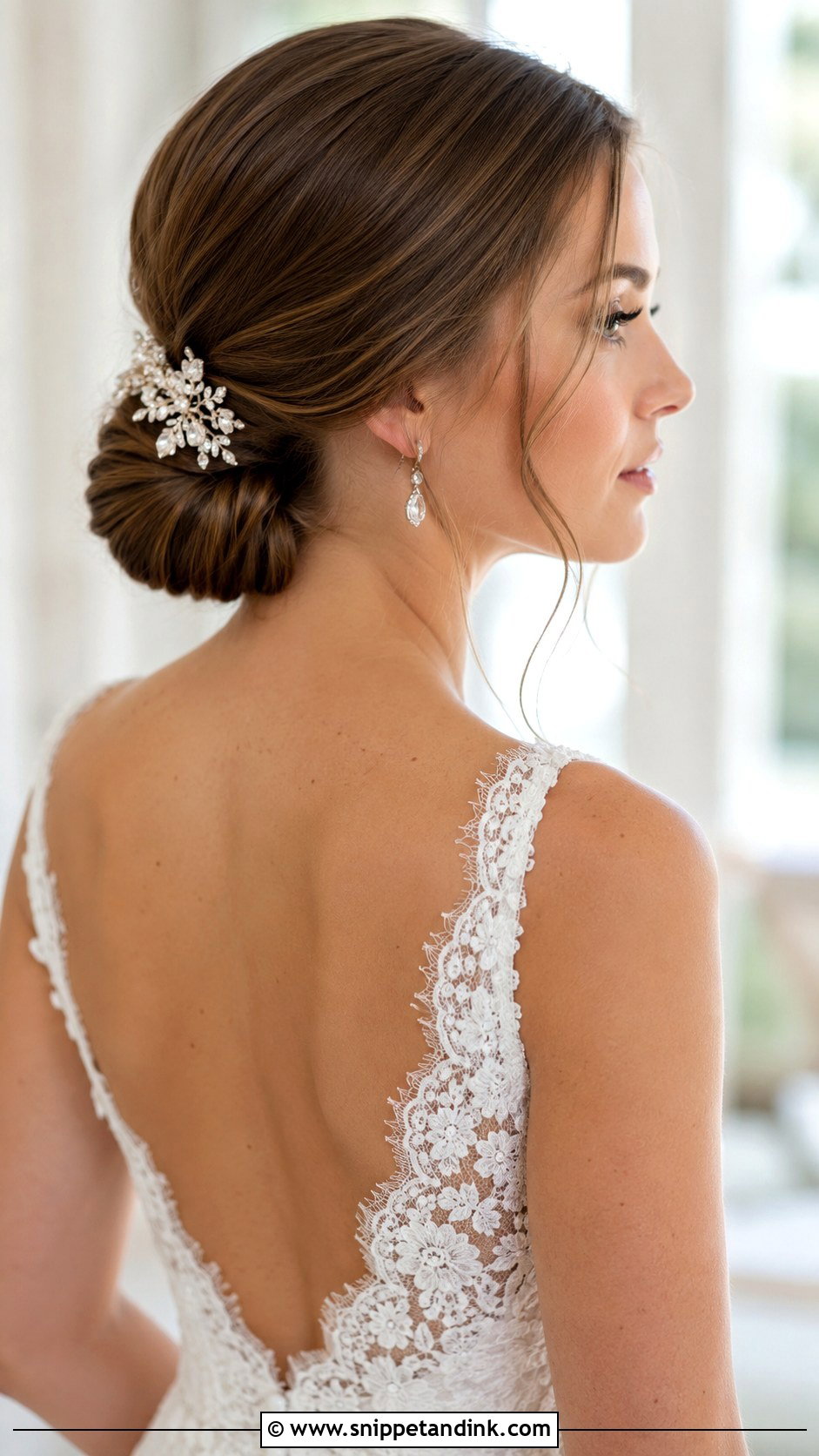 Low Chignon Bun for Brides - Snippet and Ink - 20 Best Wedding Hairstyles for Long Hair