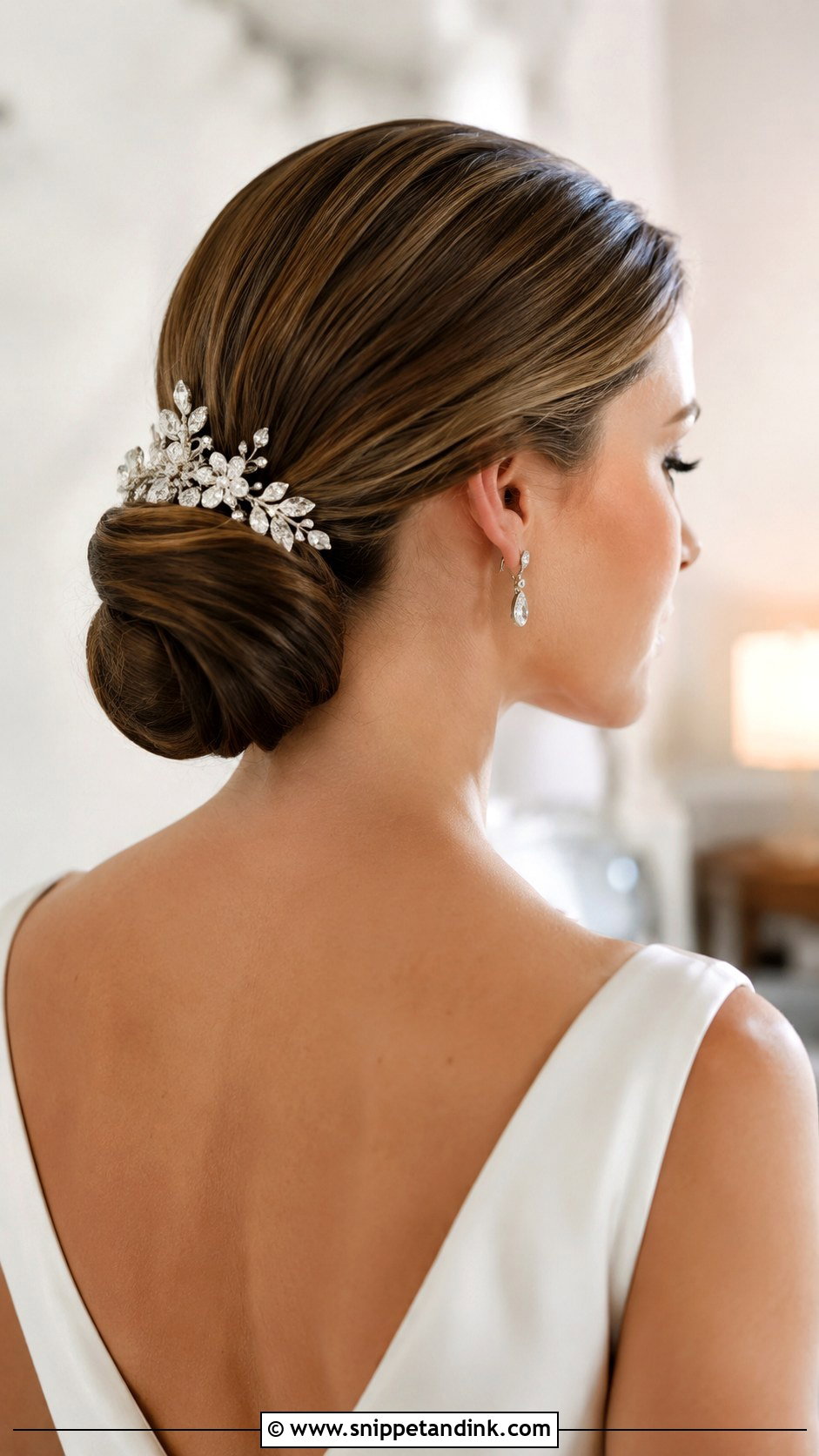 Low Chignon Bun for Elegant Brides - Snippet and Ink - 30 Bridal Bun Hairstyles