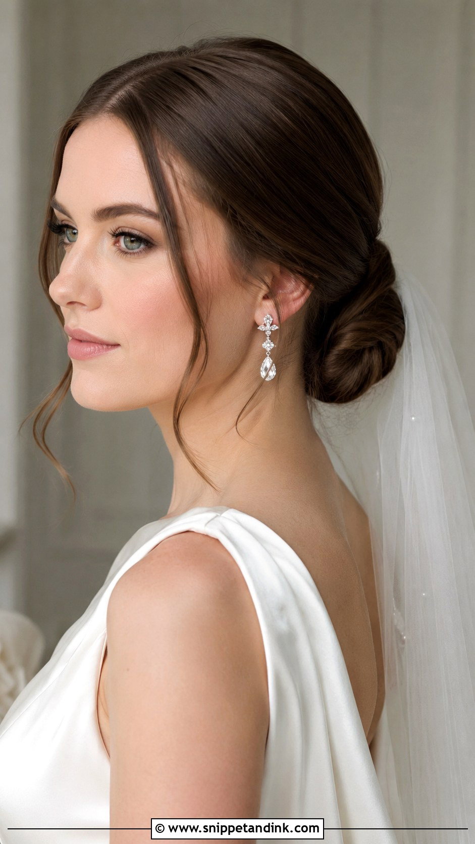 Low Chignon Bun for Elegant Brides - Snippet and Ink - 20 Fall Wedding Hair Ideas