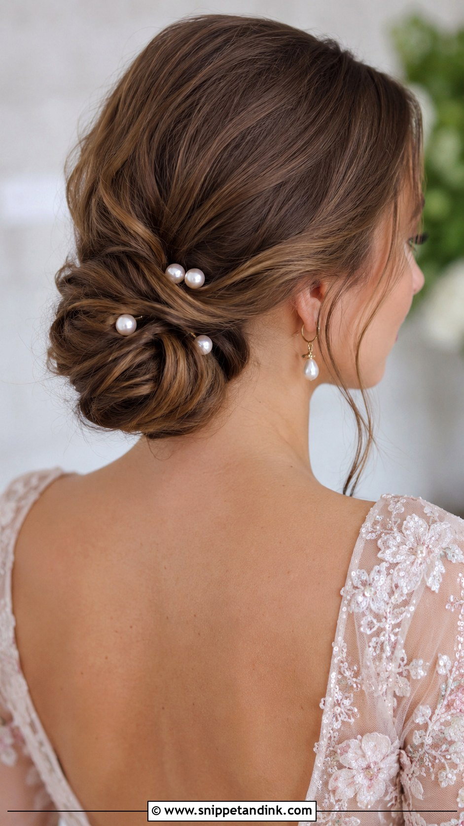 Low Chignon Bun for Medium Hair - Snippet and Ink - 20 Wedding Party Hairstyles for Medium Hair