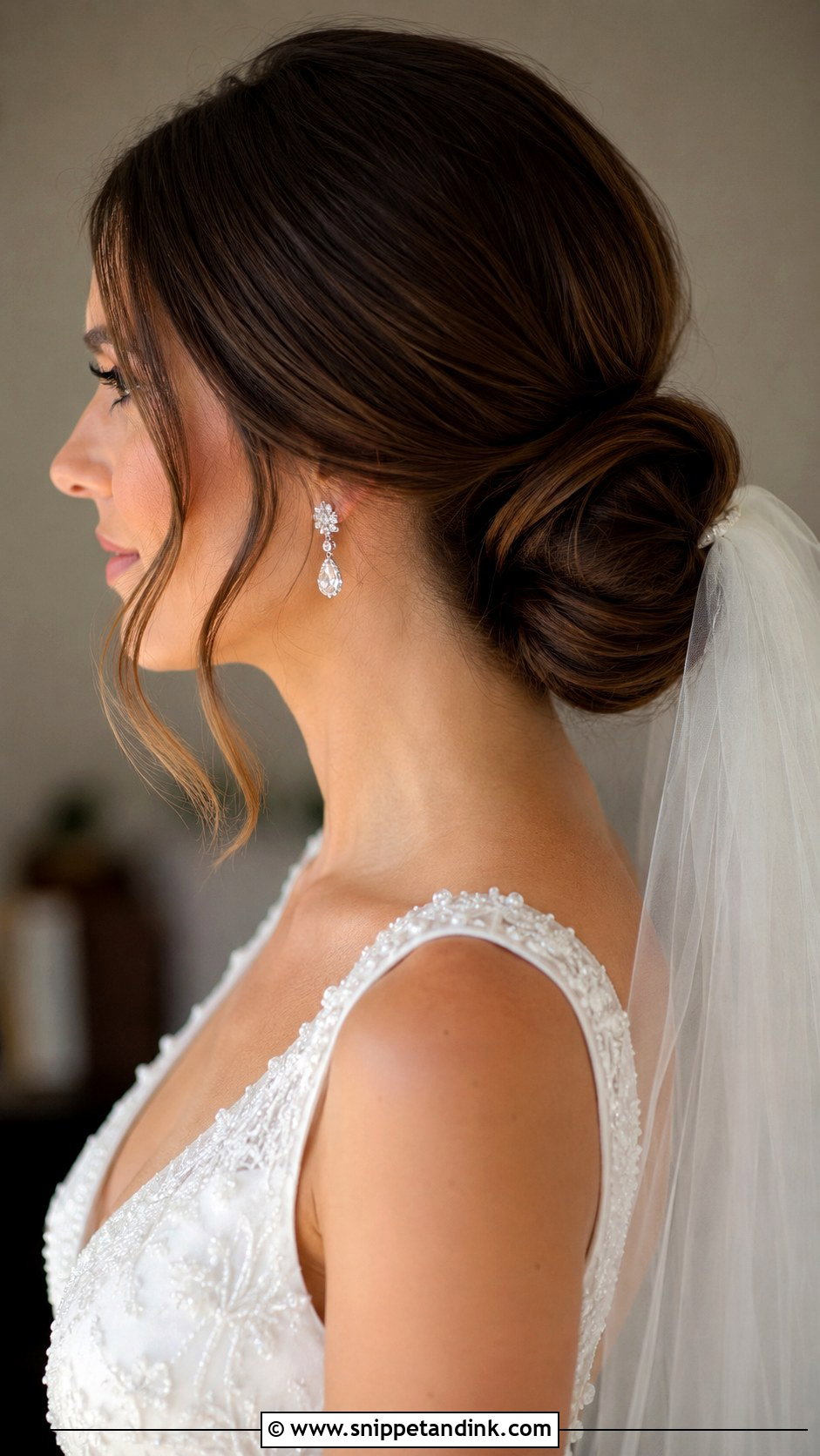 Low Chignon Bun for Medium Hair - Snippet and Ink - 20 Wedding Hairstyles Medium Hair