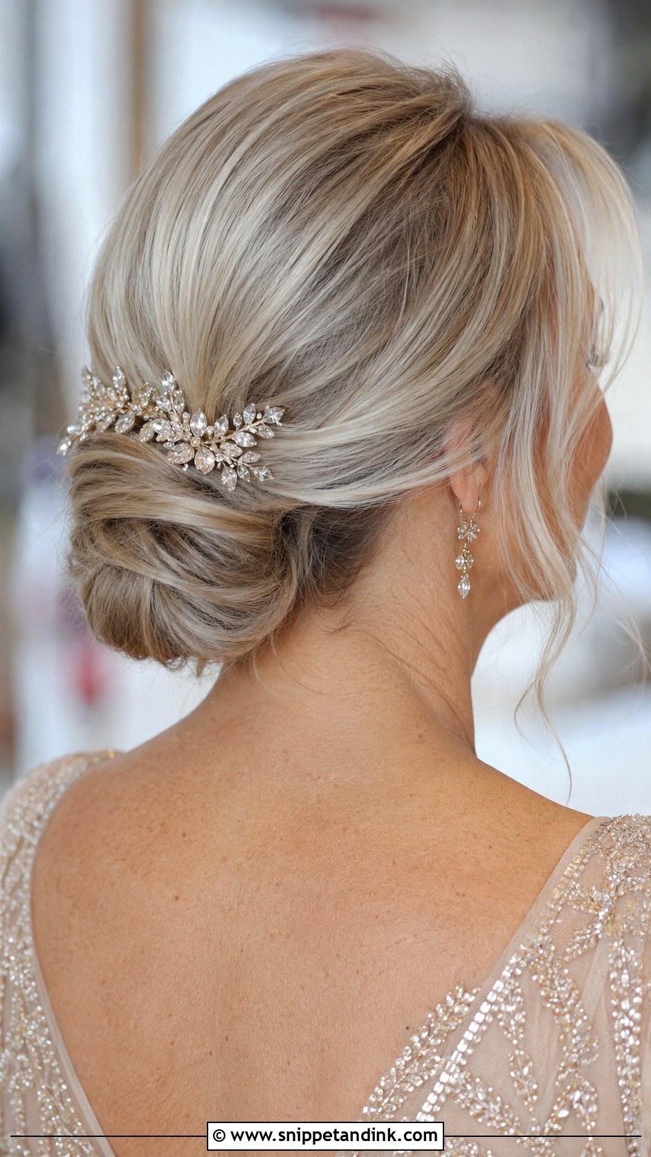 Low Chignon Bun for Mother of the Bride - Snippet and Ink - 30 Mother of the Bride Hairstyles Over 50