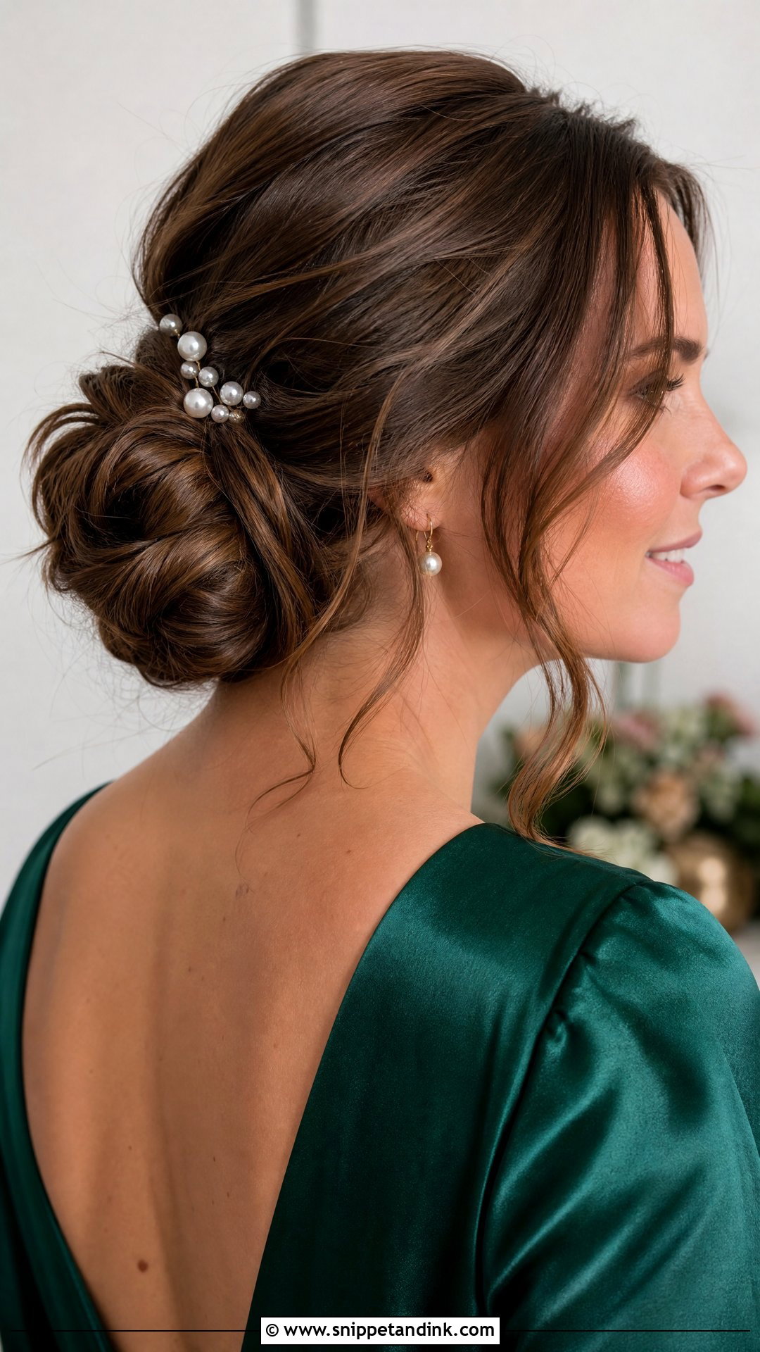 Low Chignon For Fall Wedding Guest Hair - Snippet and Ink - 15 Fall Wedding Guest Hair Ideas