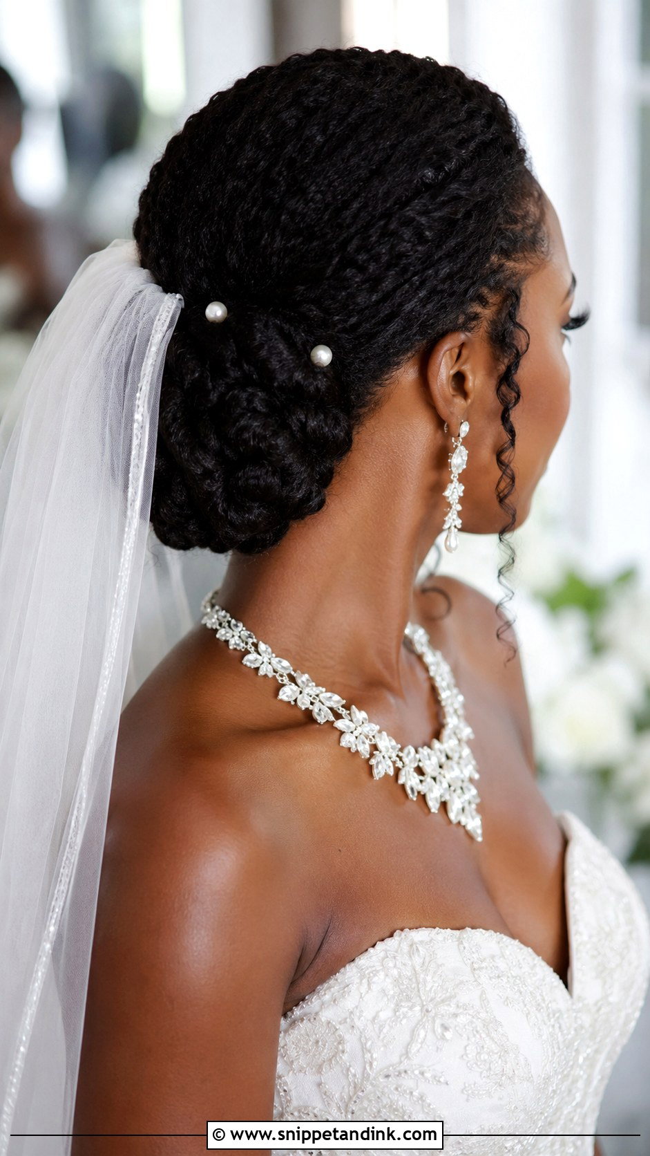 Low Chignon For Natural Hair - Snippet and Ink - 20 Natural Hair Wedding Hairstyles