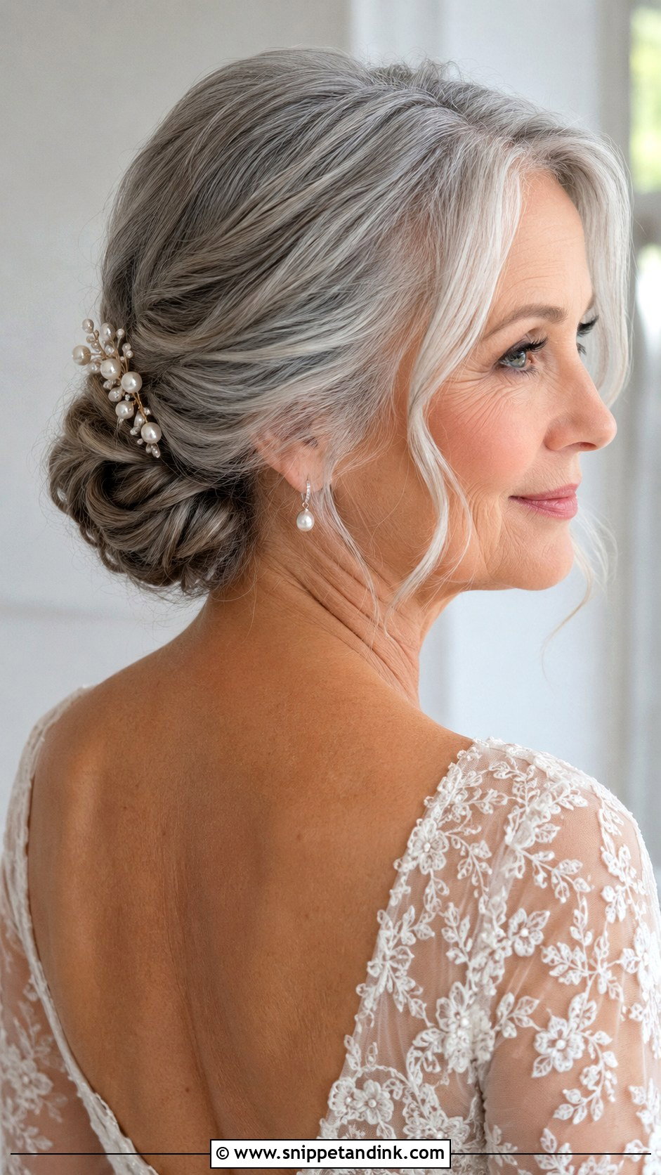 Low Chignon For Older Bride - Snippet and Ink - 15 Older Bride Hairstyles