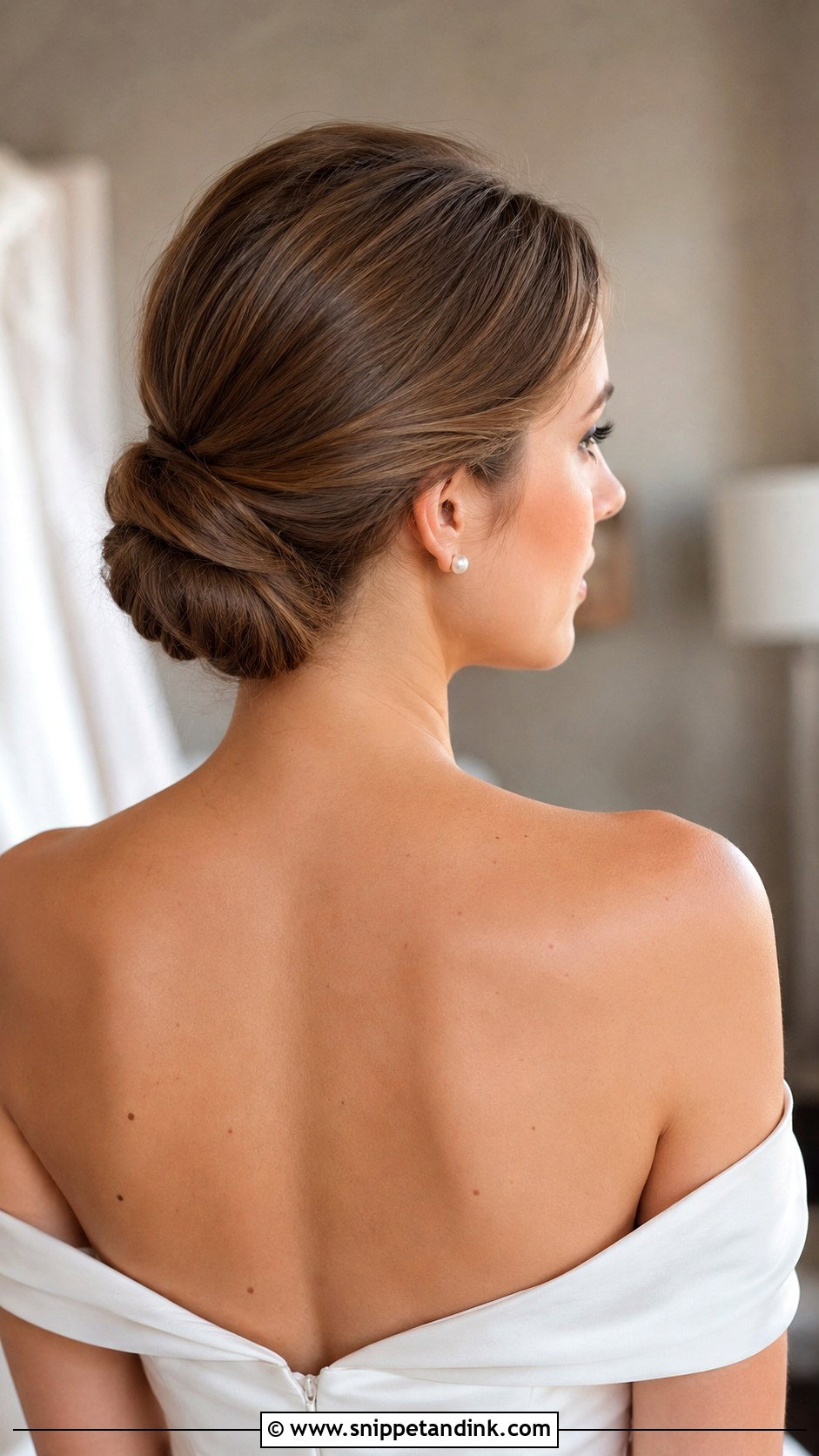 Low Chignon For Short Wedding Hair - Snippet and Ink - 15 Low Bun Short Wedding Hair Ideas