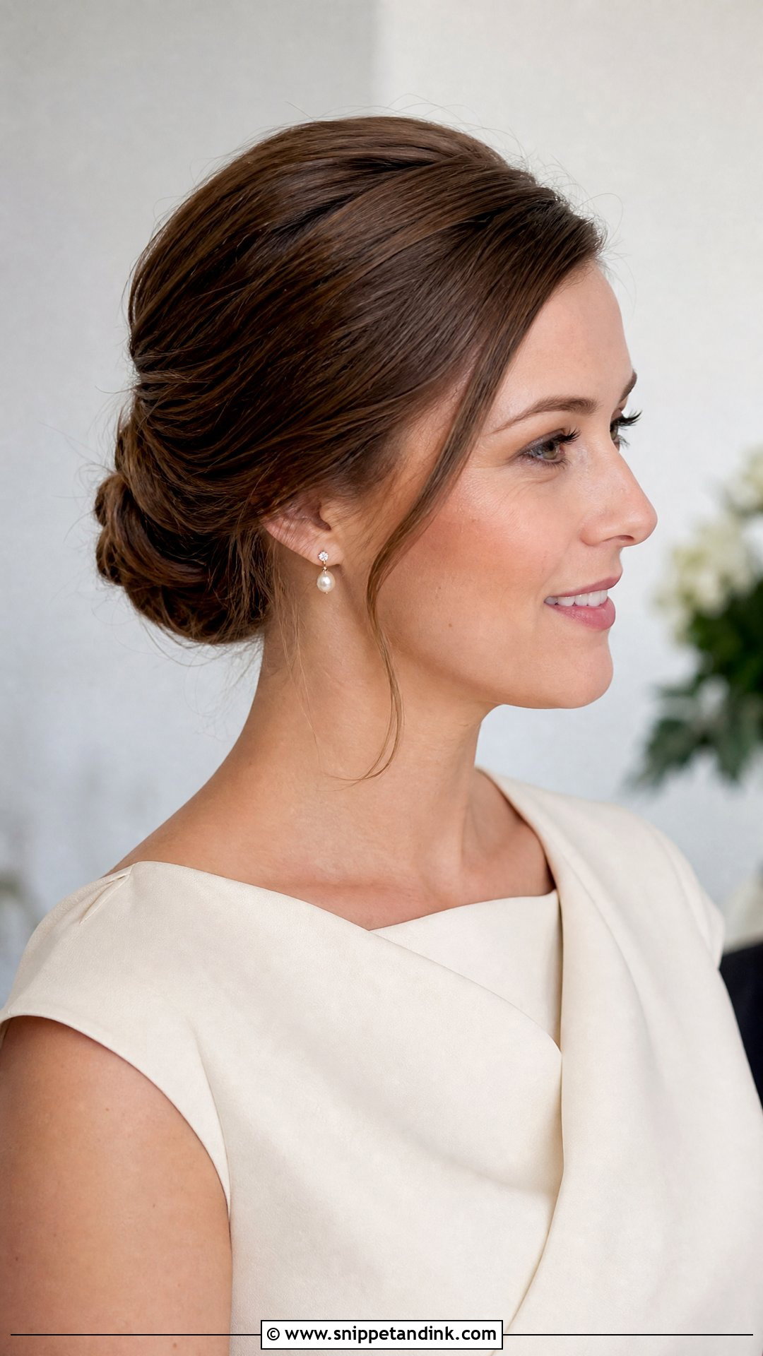 Low Chignon Updo For Medium Hair Wedding - Snippet and Ink - 20 Simple Updos for Medium Hair Wedding
