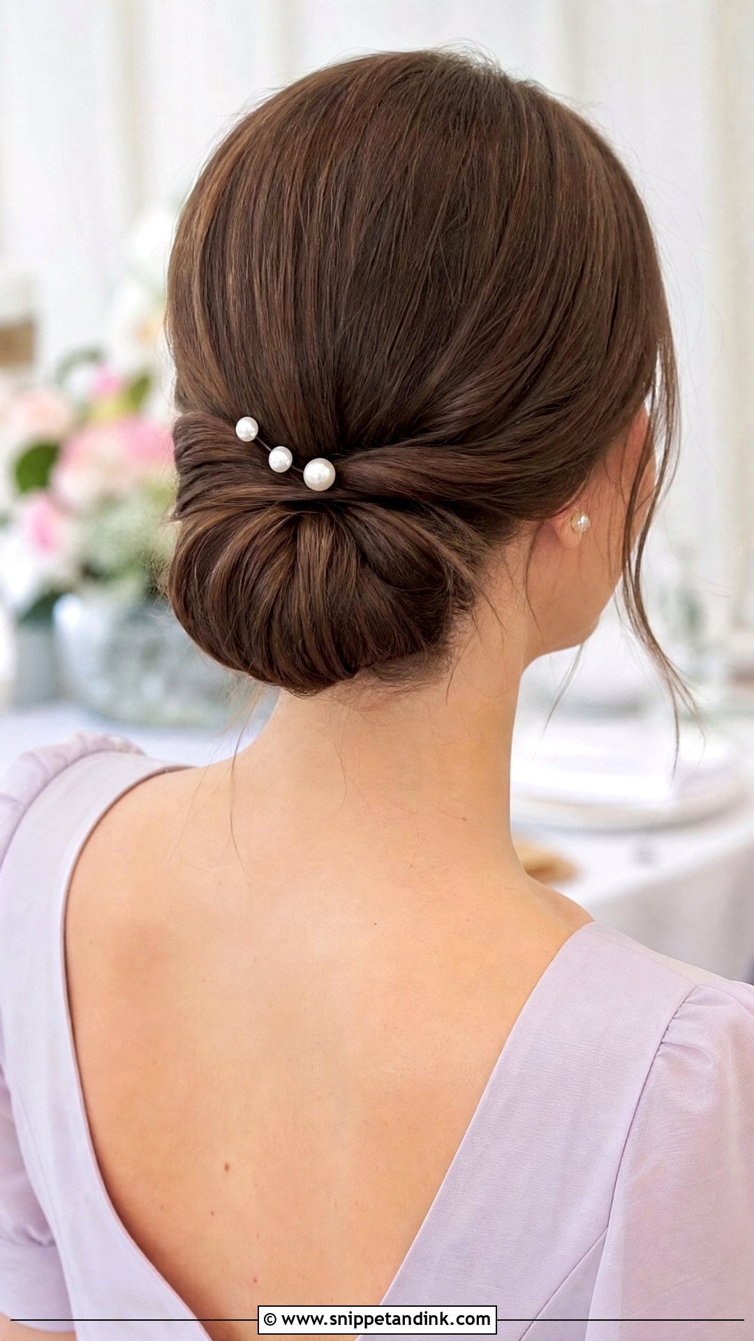 Low Chignon Updo for Wedding Guest - Snippet and Ink - 20 Updo Hair Styles for Wedding Guest